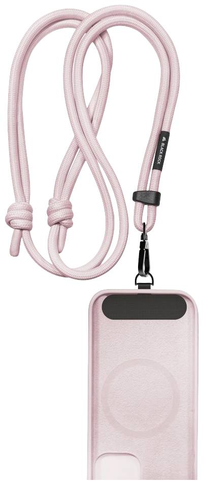 Rosa Handyhülle mit Lanyard, ideal zum Umhängen des Telefons.