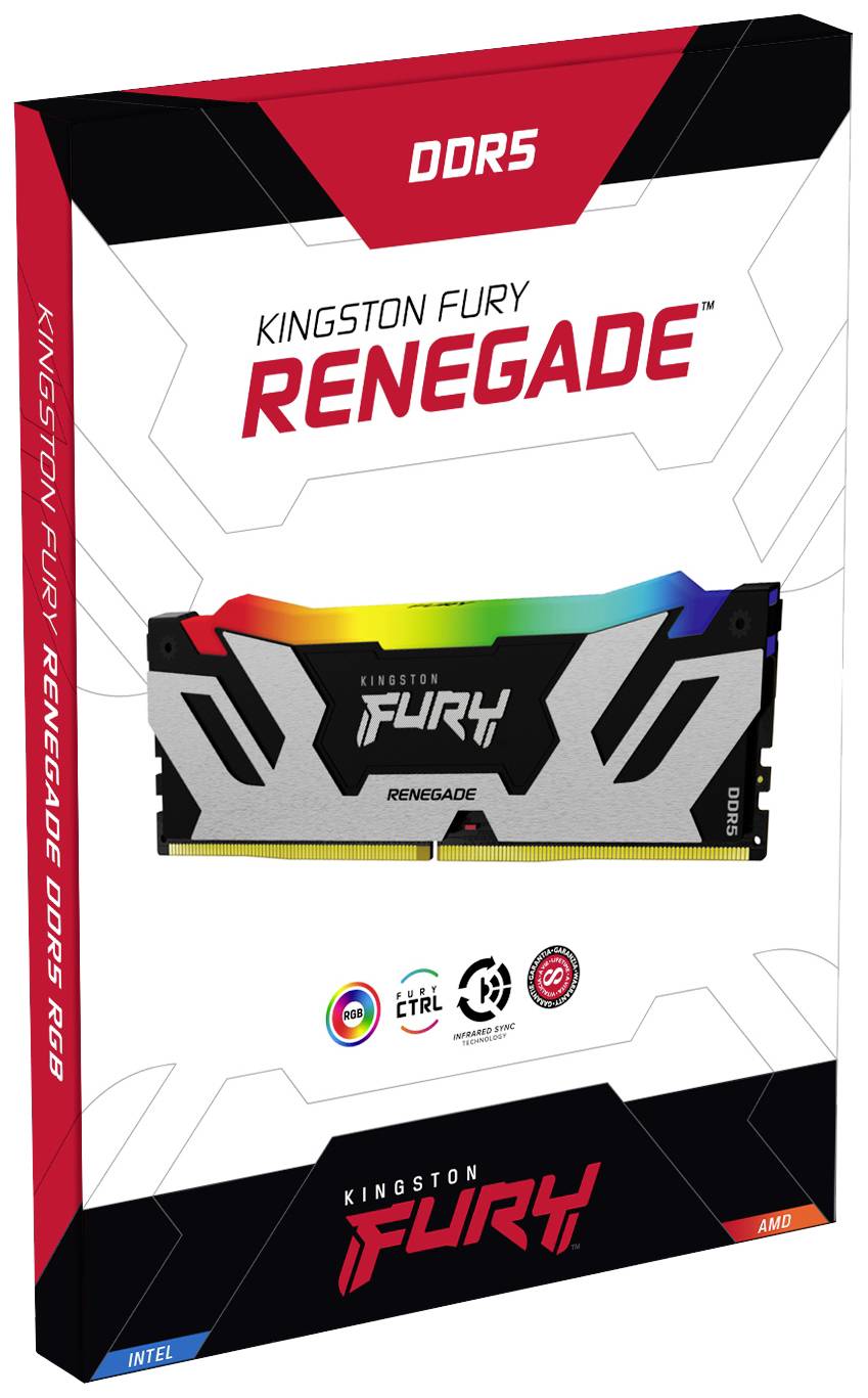 Kingston FURY Renegade RGB PC-Arbeitsspeicher Kit DDR5 96GB 2 x 48GB on-die ECC 6400MHz 288pin DIMM CL32 KF564C32RSAK2-96