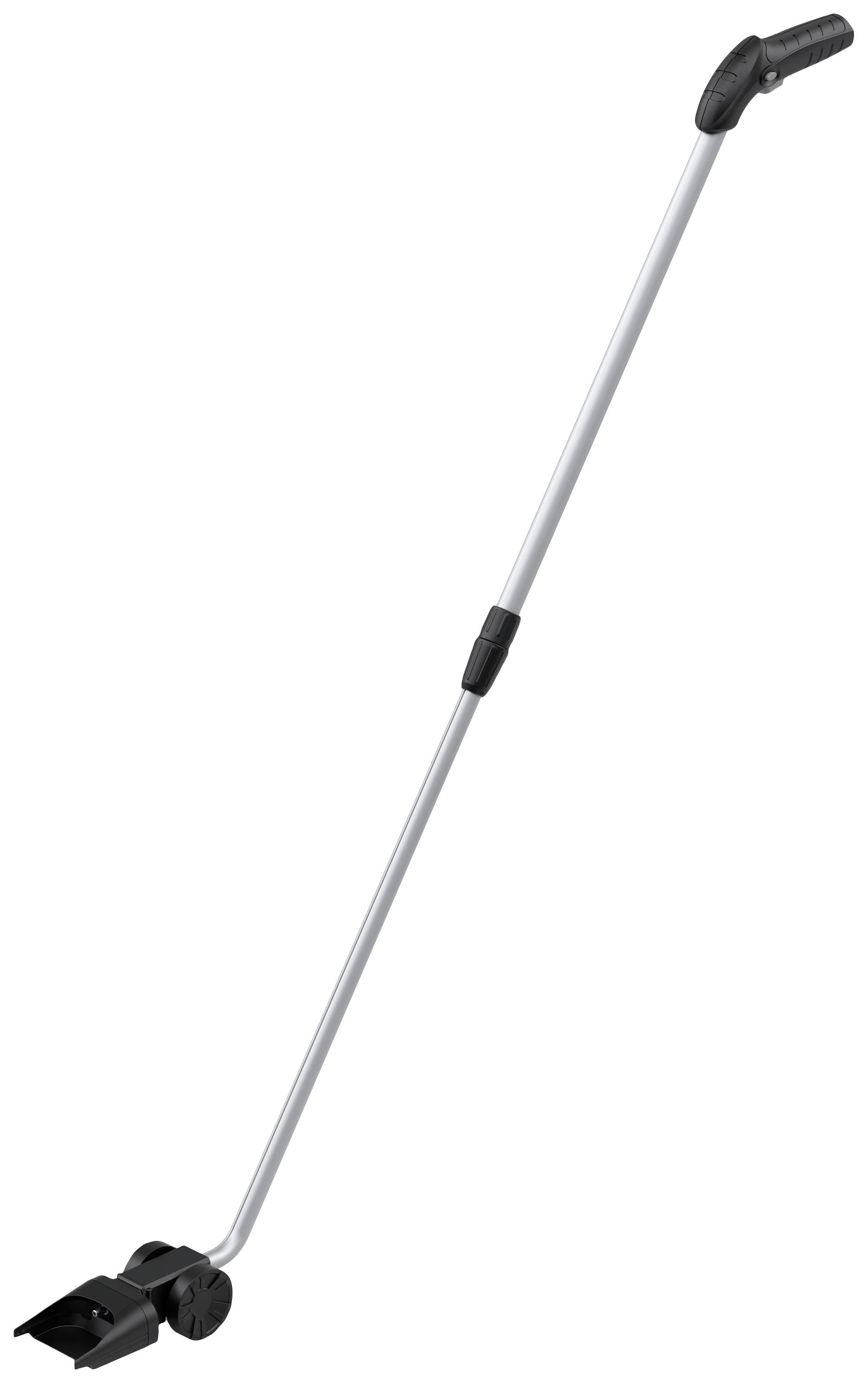 Langer Müllgreifer mit schwarzem Greifmechanismus und ergonomischem Griff, geeignet zum Aufheben von Abfällen ohne sich zu bücken.