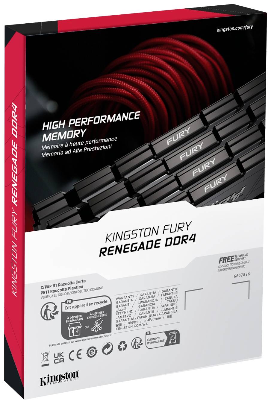 Kingston FURY Renegade PC-Arbeitsspeicher Kit DDR4 16GB 2 x 8GB Non-ECC 3200MHz 288pin DIMM CL16 KF432C16RB2K2/16
