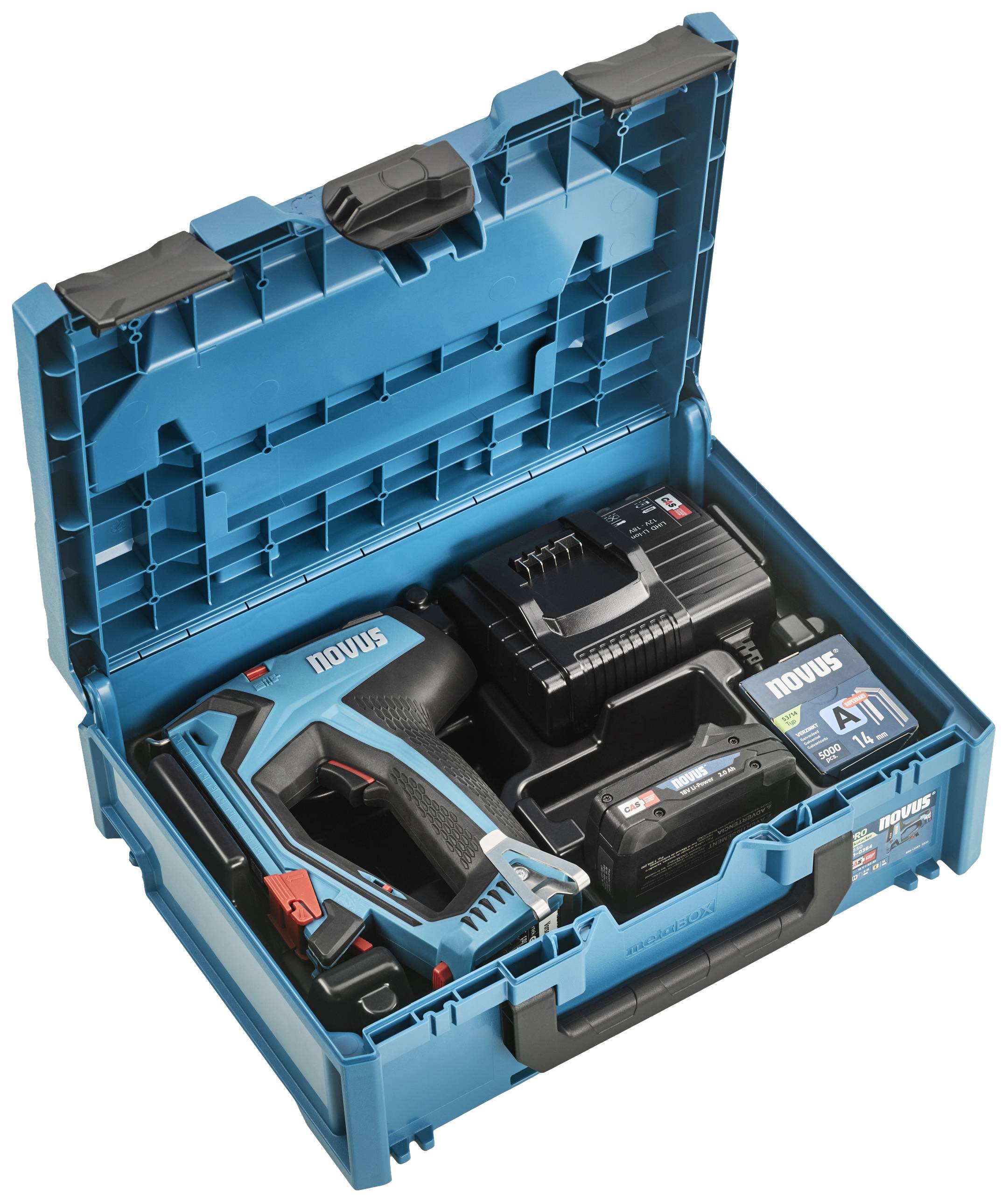 Novus Tools J-550 031-0364 Akkutacker Klammernlänge 6 - 14mm inkl. Akku, inkl. Ladegerät