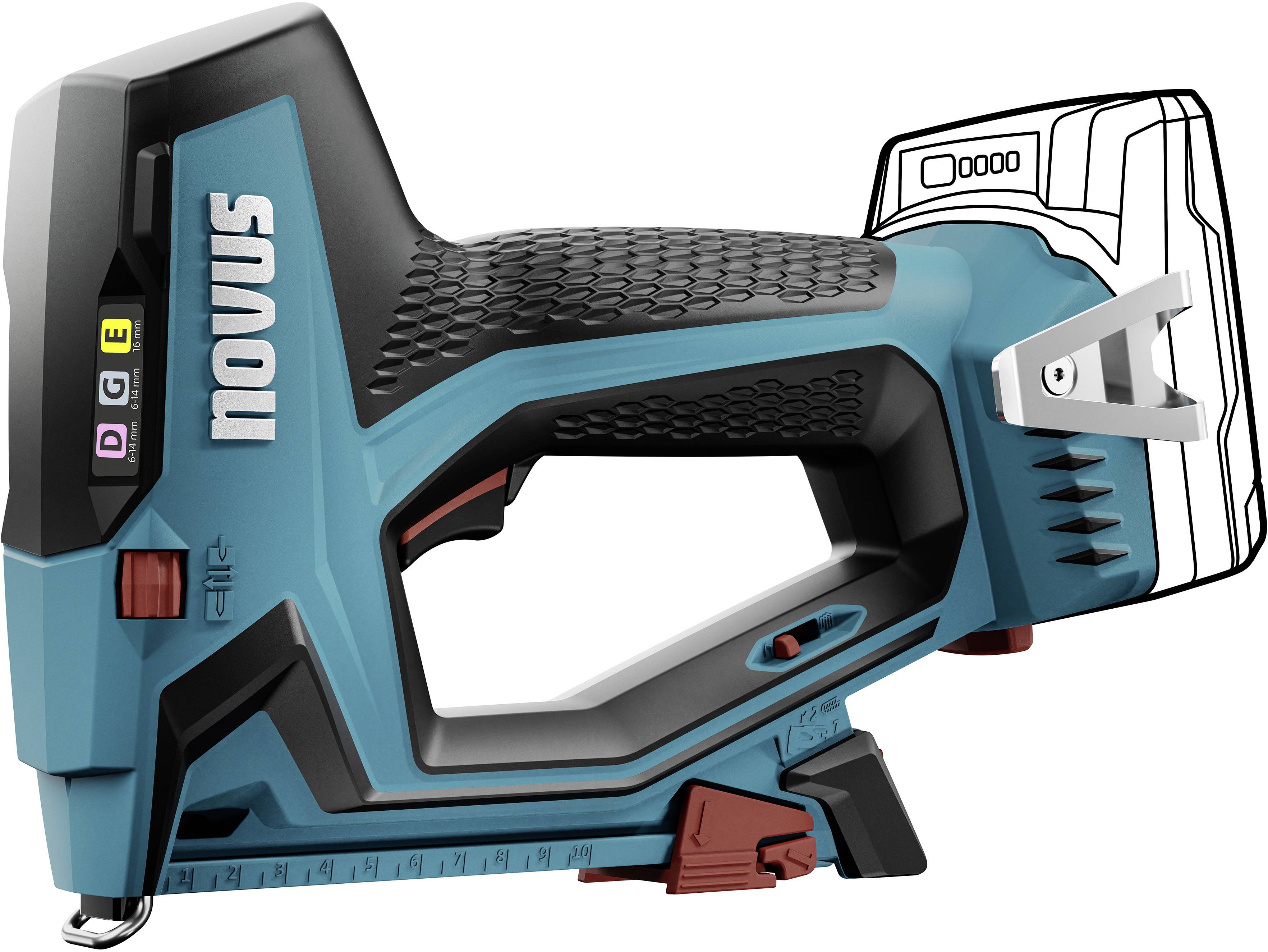 Novus Tools J-551 031-0365 Akkutacker Klammerntyp Typ 53F Klammernlänge 6 - 14 mm ohne Akku, ohne Ladegerät