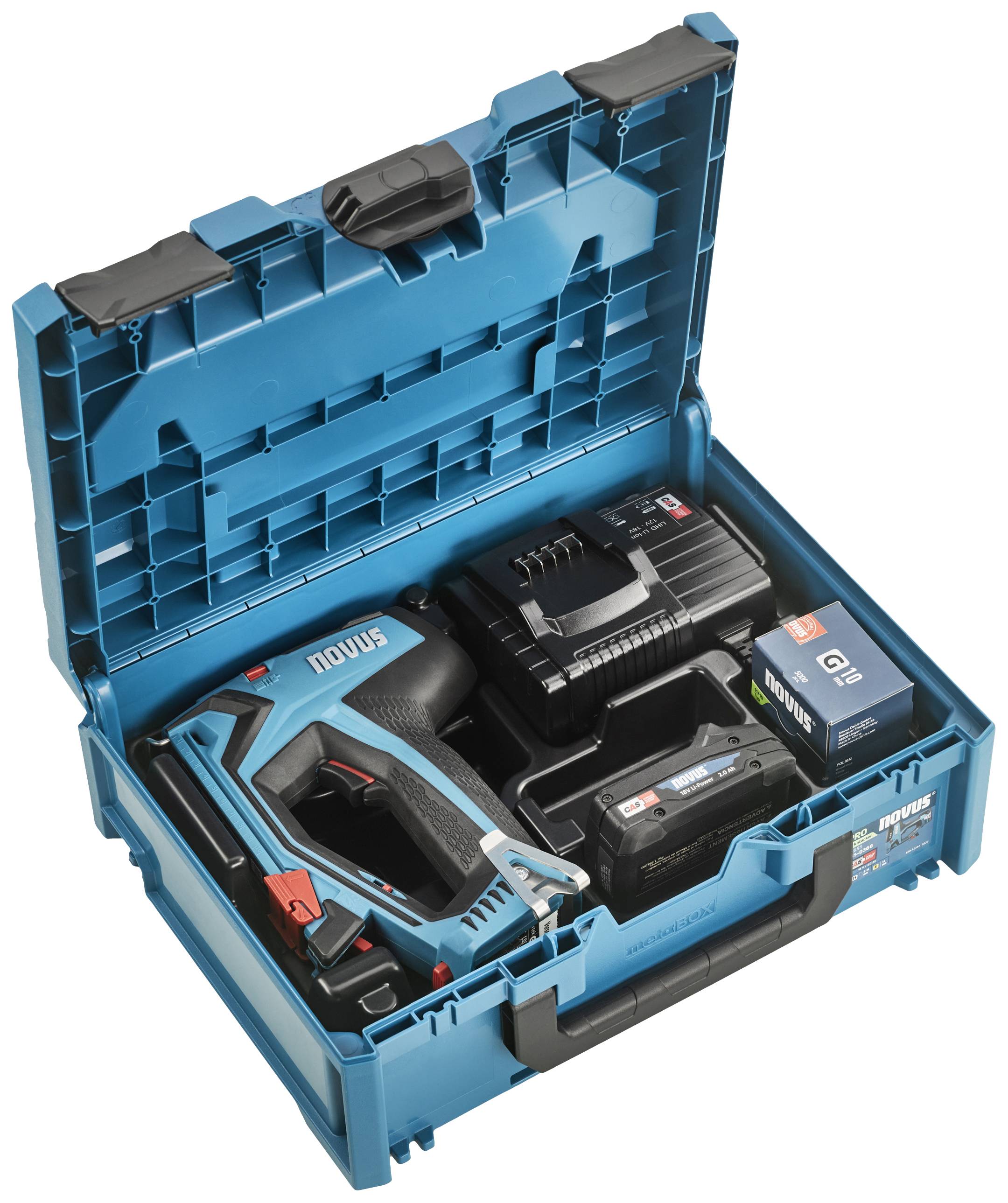 Novus Tools J-551 031-0366 Akkutacker Klammerntyp Typ 53F Klammernlänge 6 - 14mm inkl. Akku, inkl. Ladegerät