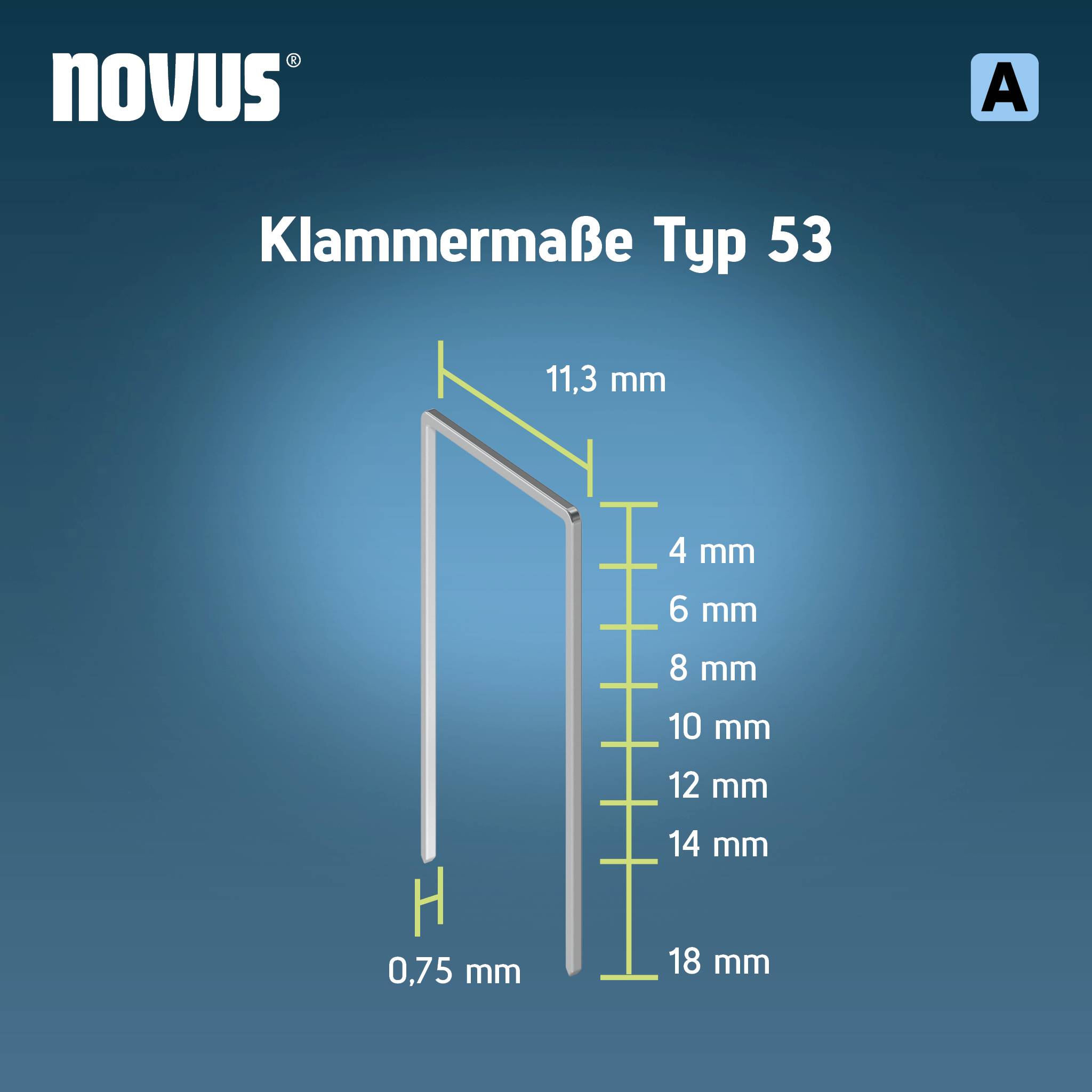 Novus Tools 042-0781 Feindrahtklammern Typ 53 800 St. Abmessungen (L x B) 14 mm x 11.3 mm