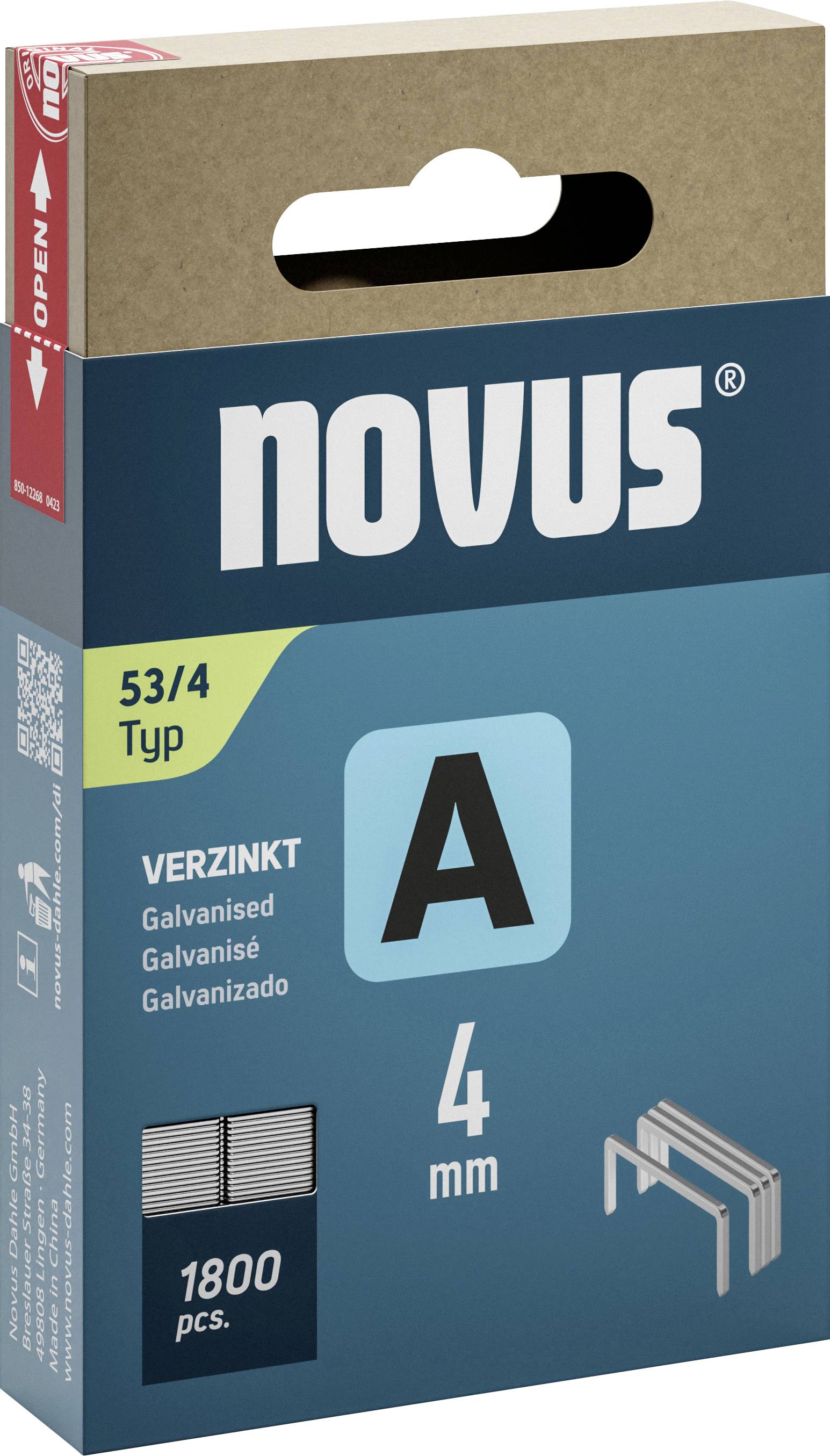 Novus Tools 042-0772 Feindrahtklammern Typ 53 1800 St. Abmessungen (L x B) 4mm x 11.3mm