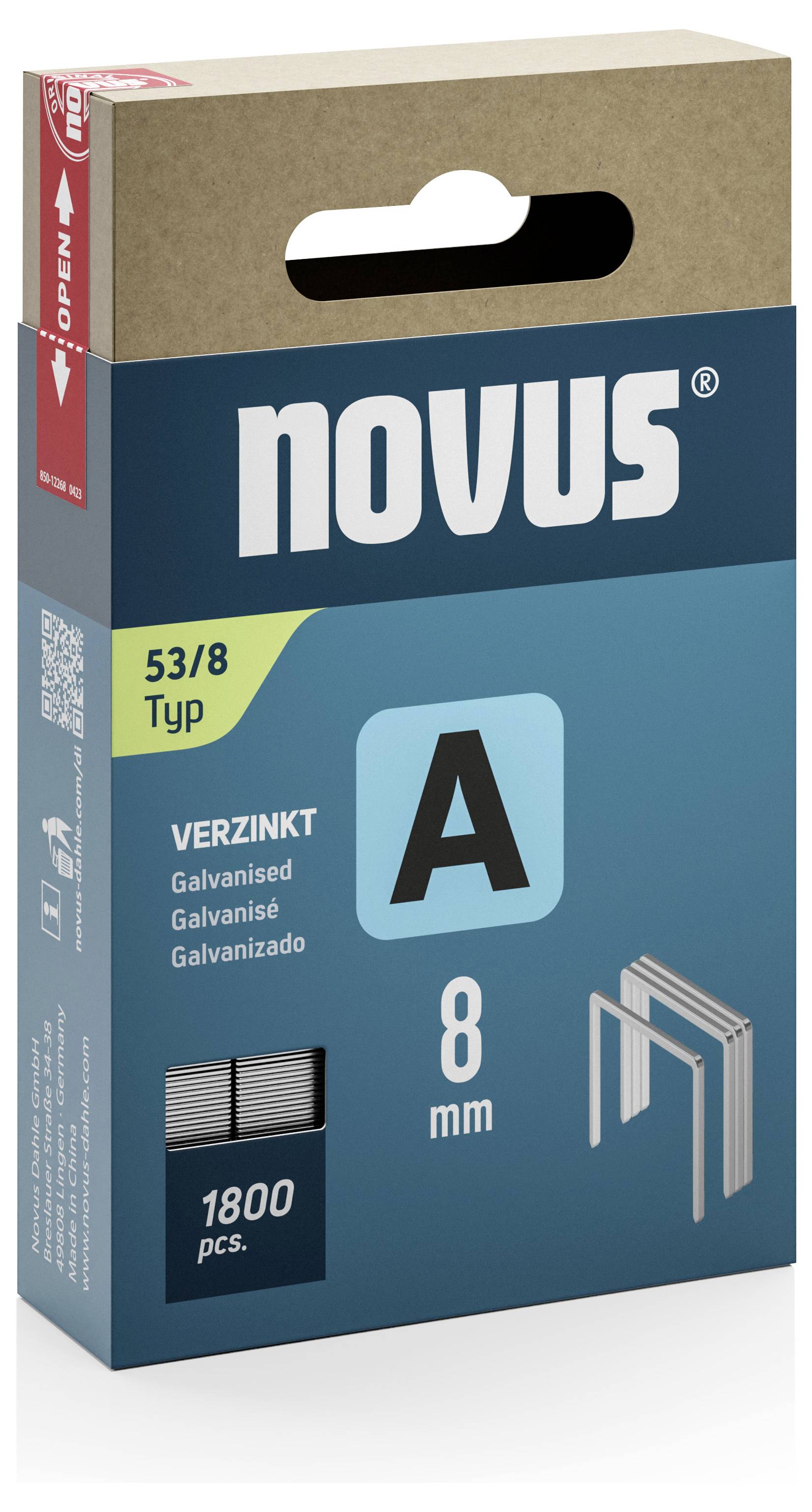 Novus Tools 042-0774 Feindrahtklammern Typ 53 1800 St. Abmessungen (L x B) 8mm x 11.3mm