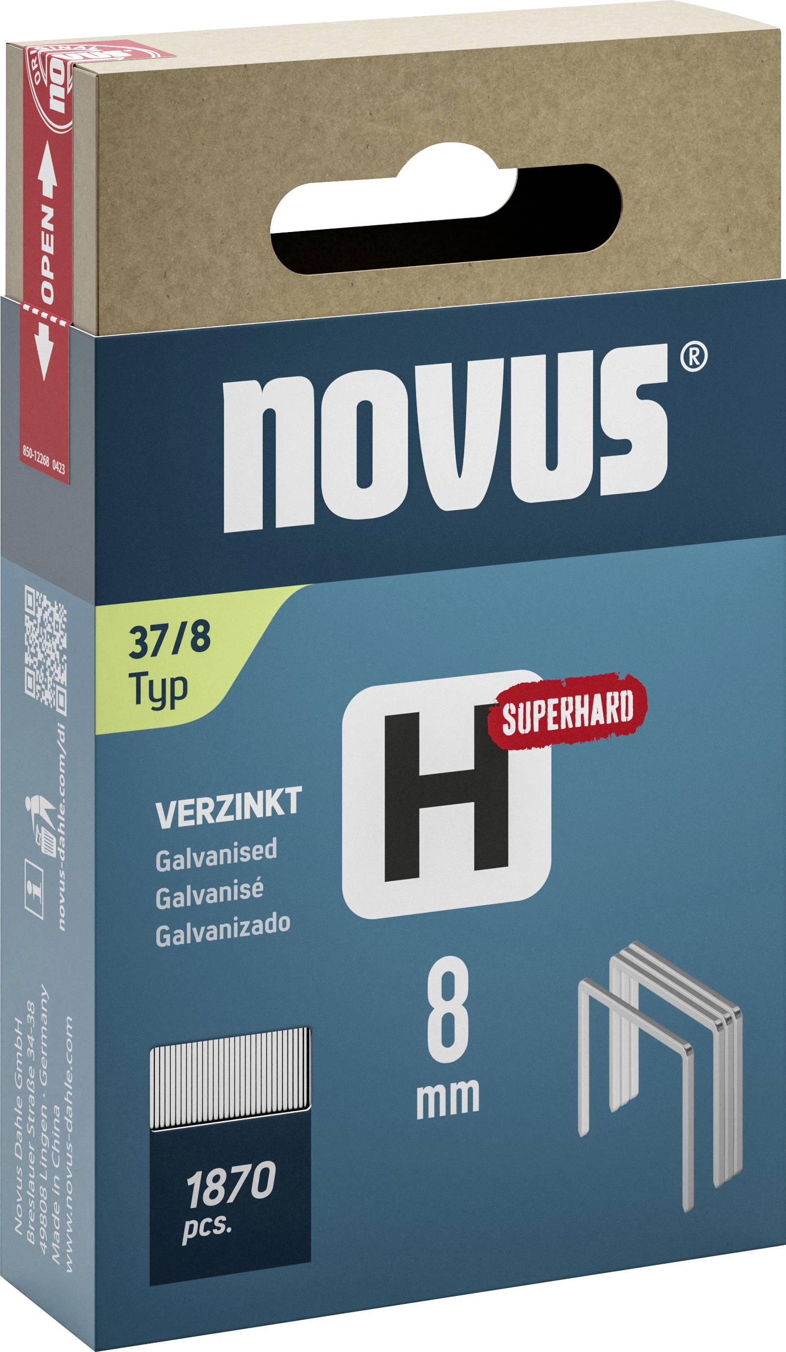 Novus Tools 042-0785 Feindrahtklammern Typ 37 1870 St. Abmessungen (L x B) 8mm x 10.6mm