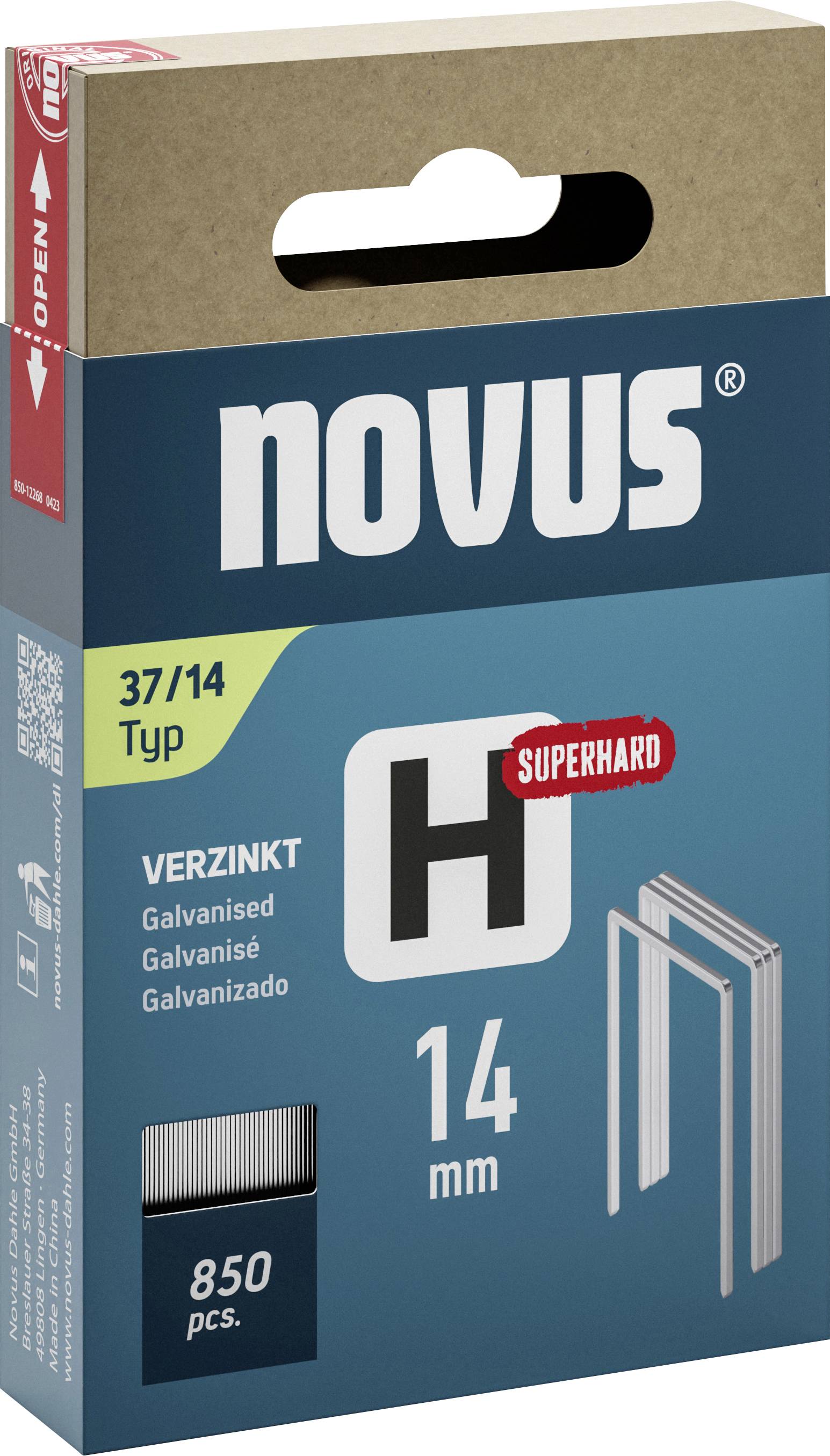 Novus Tools 042-0787 Feindrahtklammern Typ 37 850 St. Abmessungen (L x B) 14mm x 10.6mm