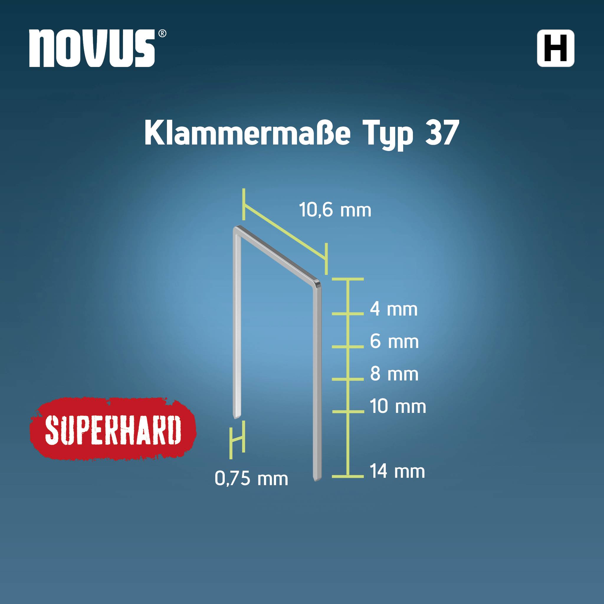 Novus Tools 042-0784 Feindrahtklammern Typ 37 1870 St. Abmessungen (L x B) 6 mm x 10.6 mm