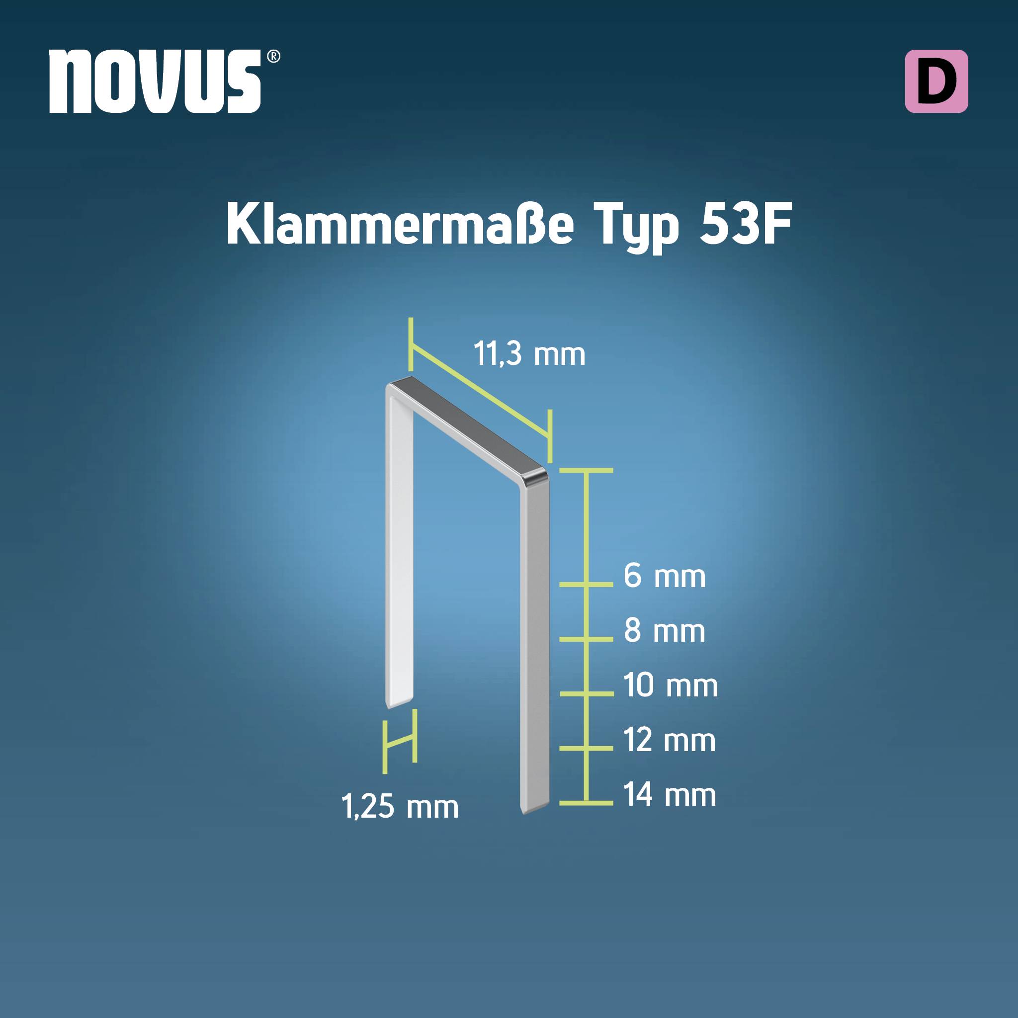 Novus Tools 042-0794 Flachdrahtklammern Typ 53F 600 St. Abmessungen (L x B) 18mm x 11.3mm