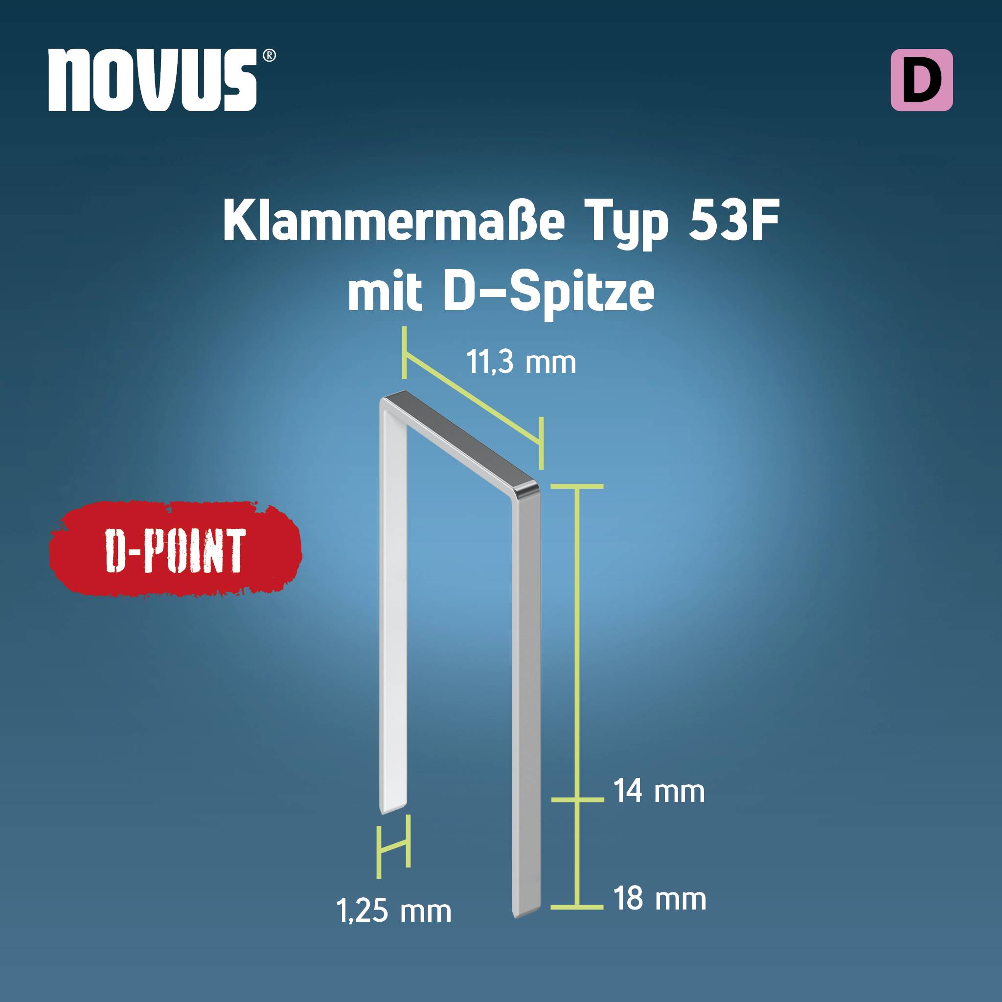 Novus Tools 042-0791 Flachdrahtklammern Typ 53F 600 St. Abmessungen (L x B) 12mm x 11.3mm