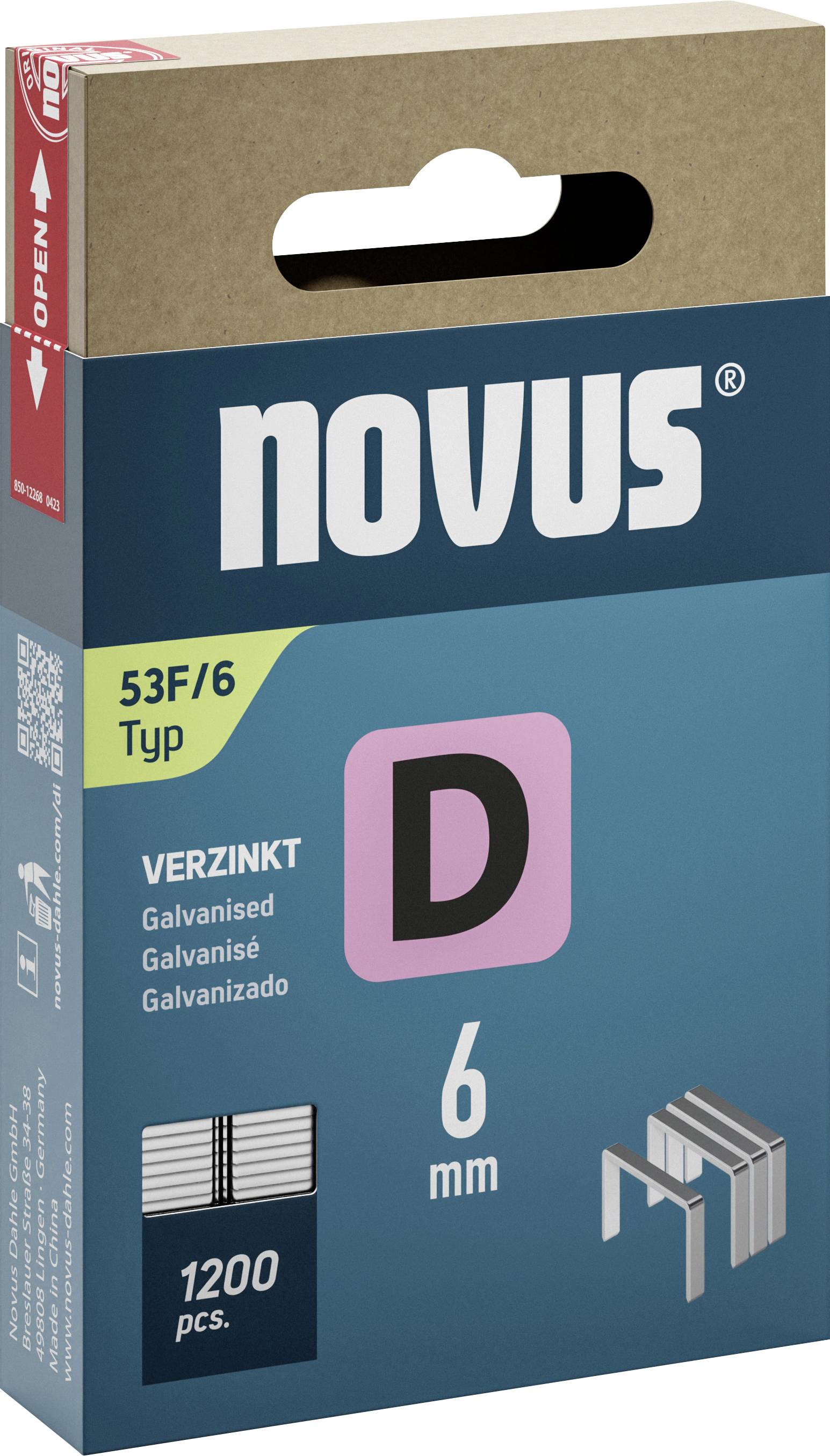 Novus Tools 042-0788 Flachdrahtklammern Typ 53F 1200 St. Abmessungen (L x B) 6mm x 11.3mm