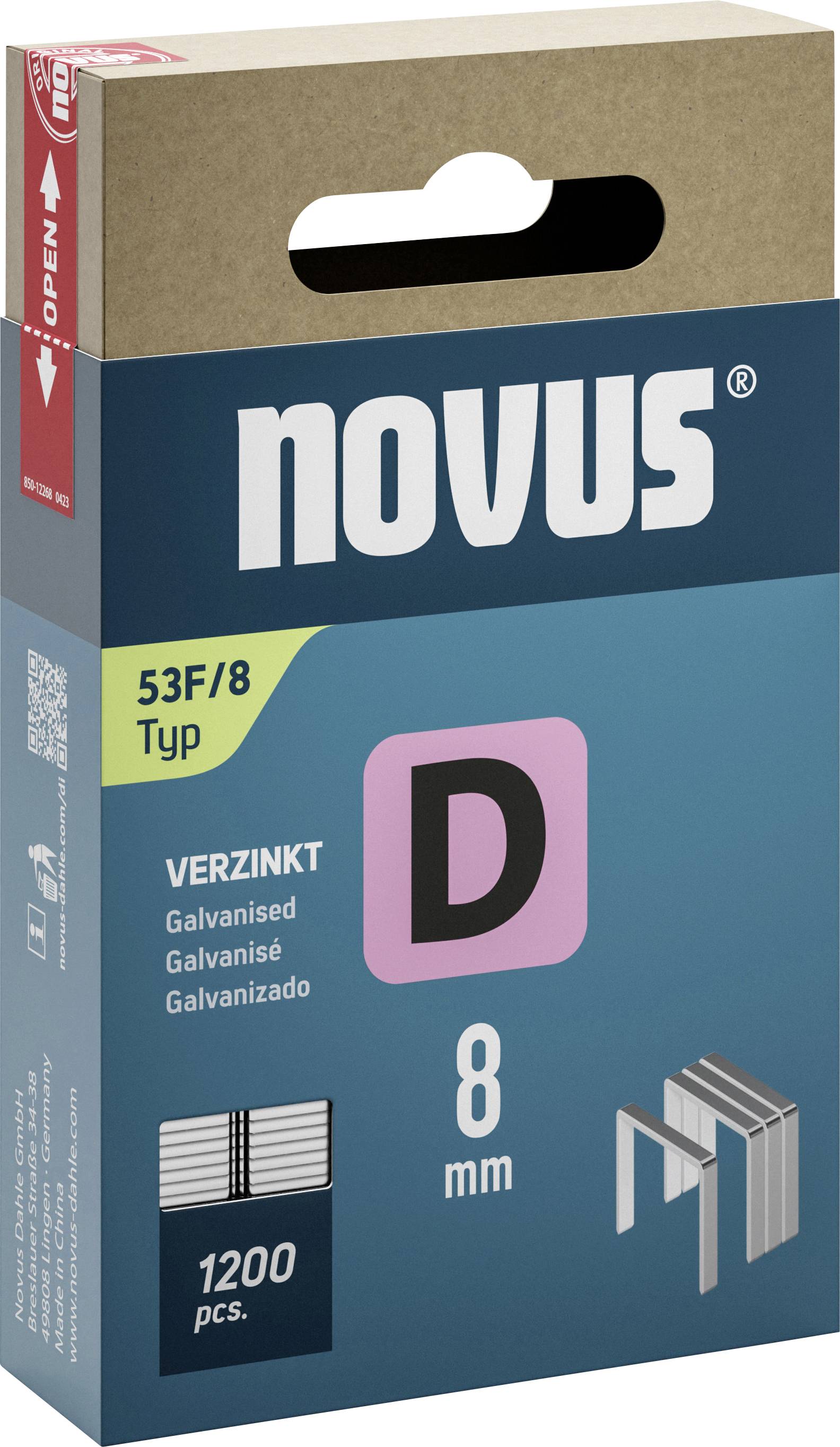 Novus Tools 042-0789 Flachdrahtklammern Typ 53F 1200 St. Abmessungen (L x B) 8 mm x 11.3 mm