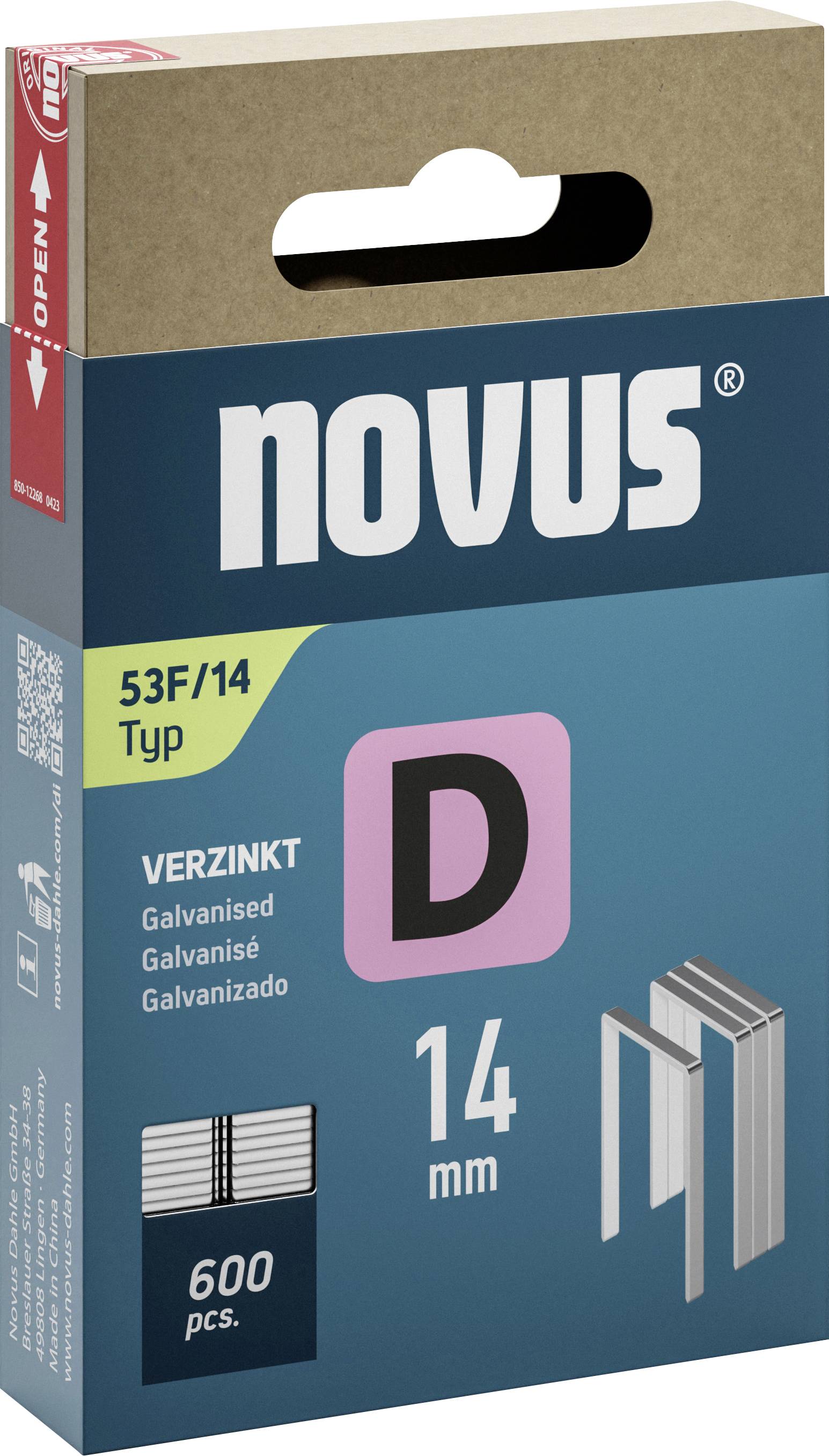 Novus Tools 042-0792 Flachdrahtklammern Typ 53F 600 St. Abmessungen (L x B) 14mm x 11.3mm