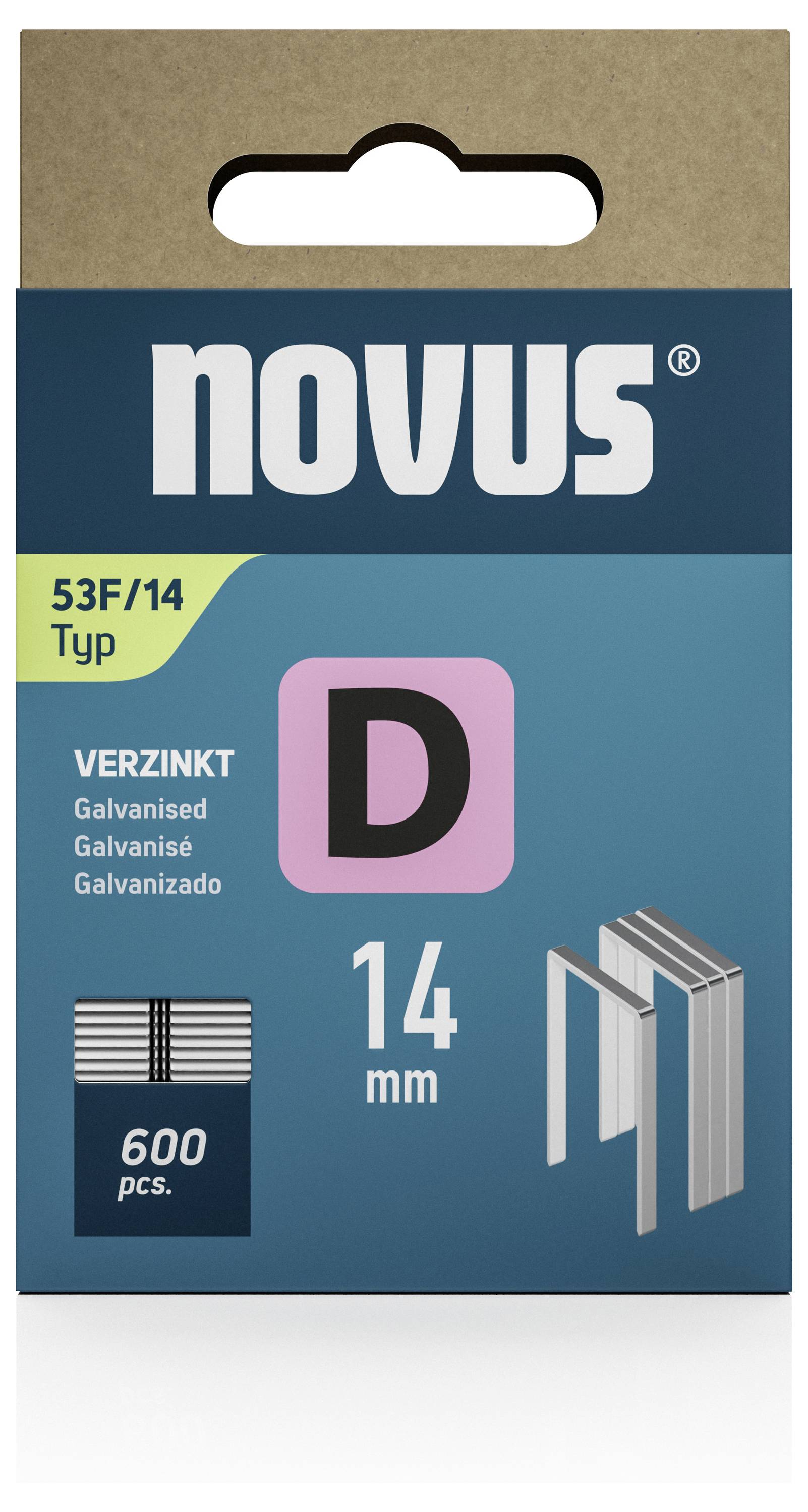 Novus Tools 042-0792 Flachdrahtklammern Typ 53F 600 St. Abmessungen (L x B) 14 mm x 11.3 mm