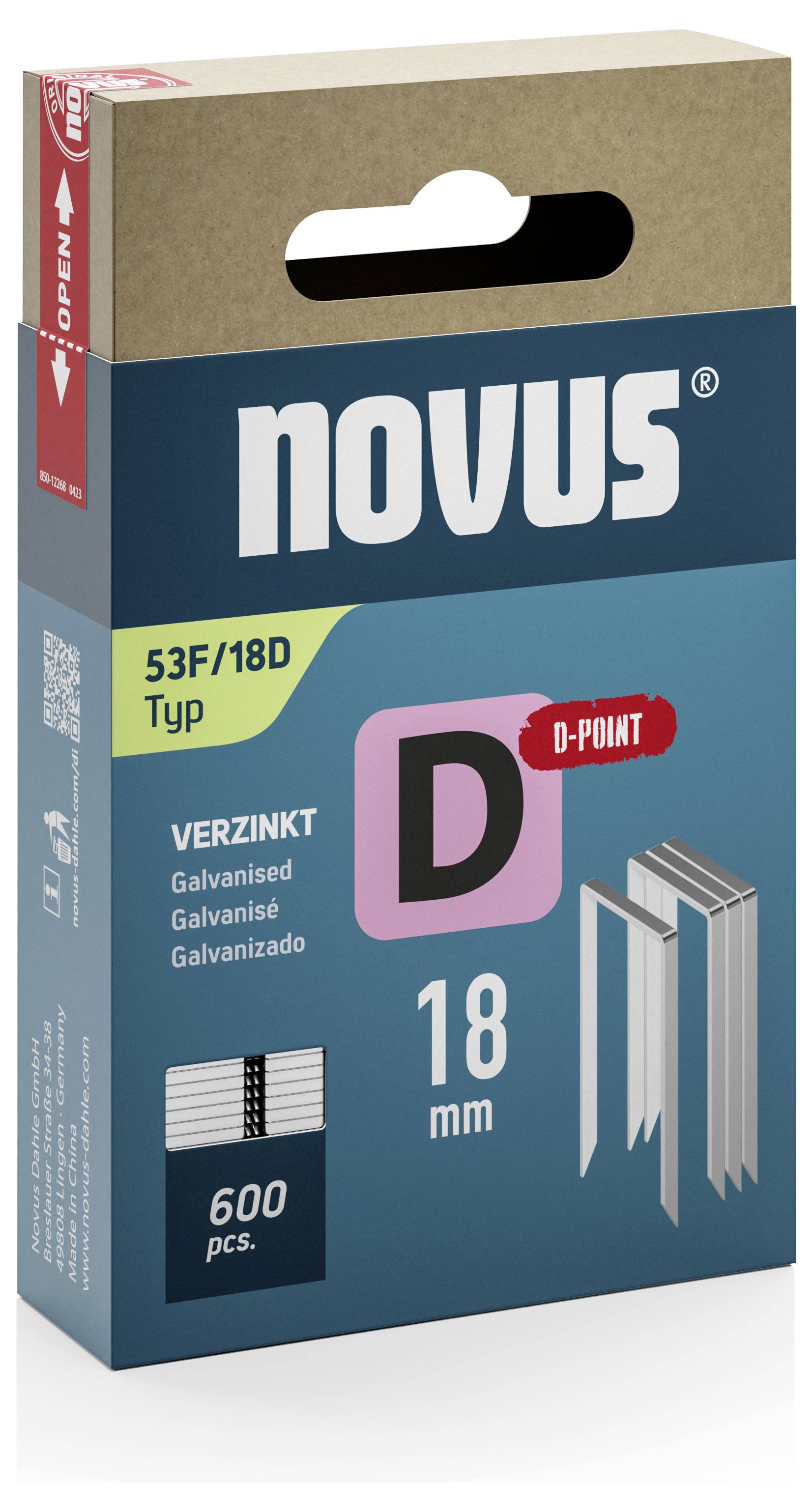 Novus Tools 042-0793 Flachdrahtklammern Typ 53F 600 St. Abmessungen (L x B) 14mm x 11.3mm