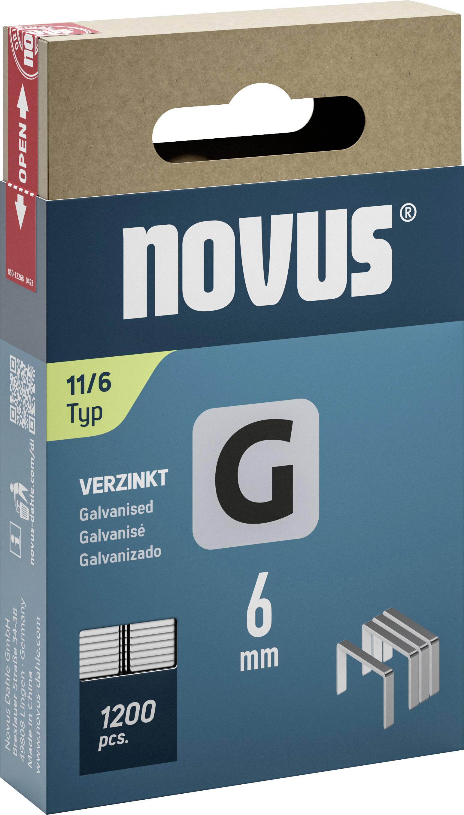 Novus Tools 042-0795 Flachdrahtklammern Typ 11 1200 St. Abmessungen (L x B) 6mm x 10.6mm