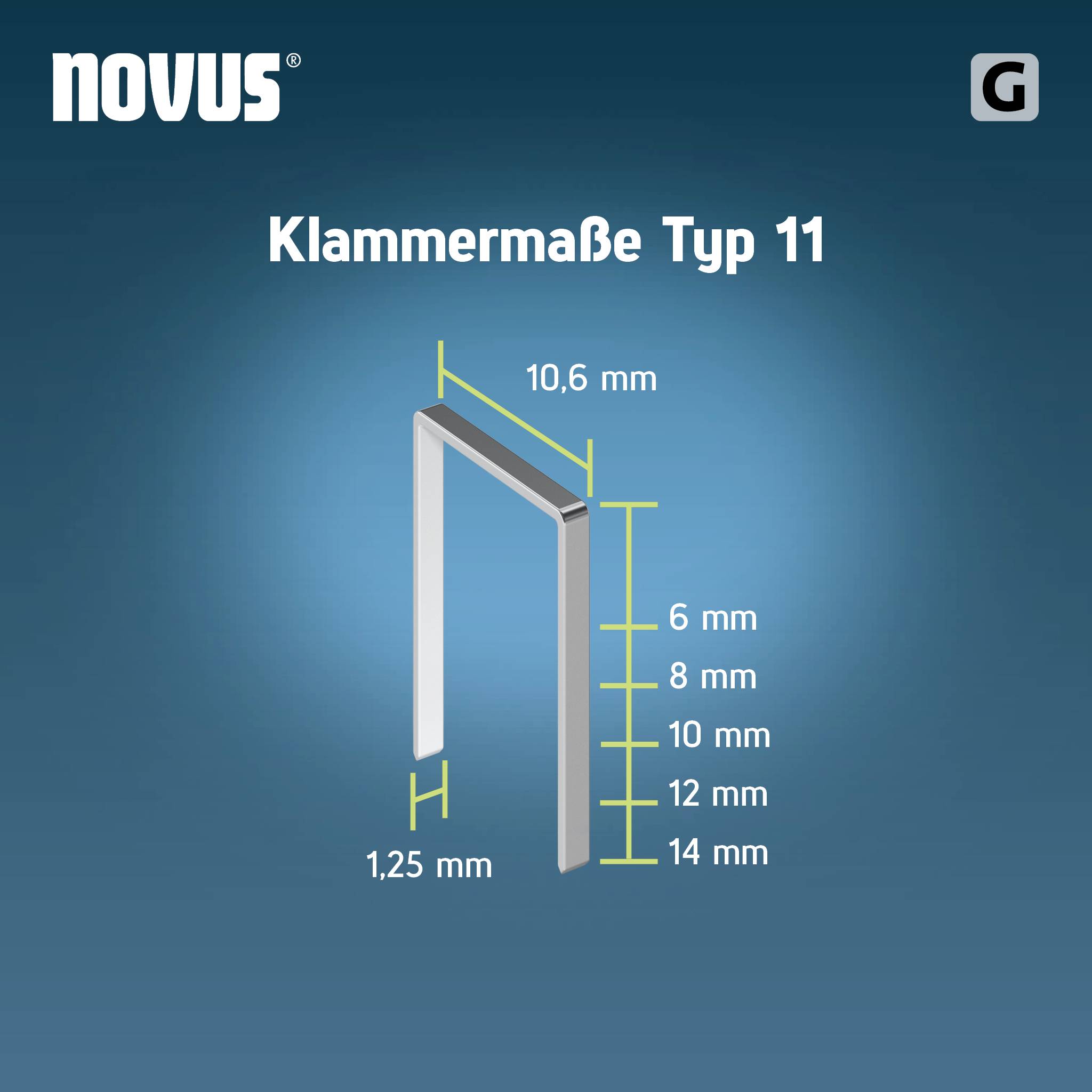 Novus Tools 042-0766 Flachdrahtklammern Typ 11 5000 St. Abmessungen (L x B) 8mm x 10.6mm