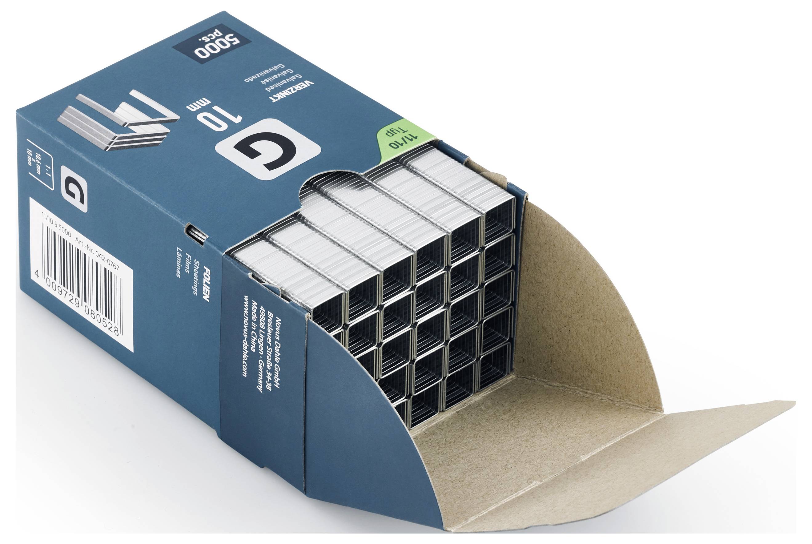 Novus Tools 042-0767 Flachdrahtklammern Typ 11 5000 St. Abmessungen (L x B) 10 mm x 10.6 mm