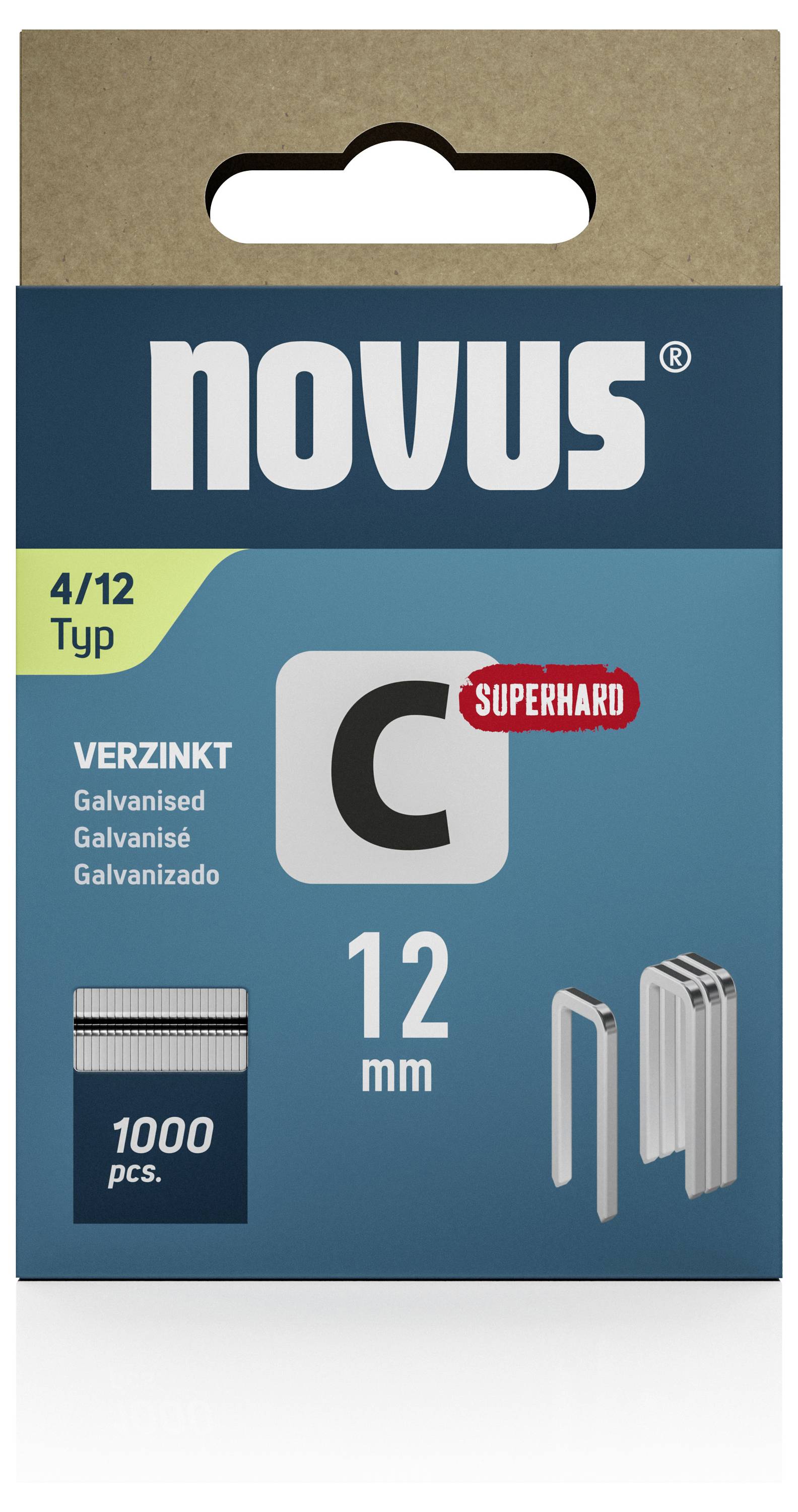 Novus Tools 042-0800 Schmalrückenklammern Typ 4 1000 St. Abmessungen (L x B) 12mm x 6.1mm