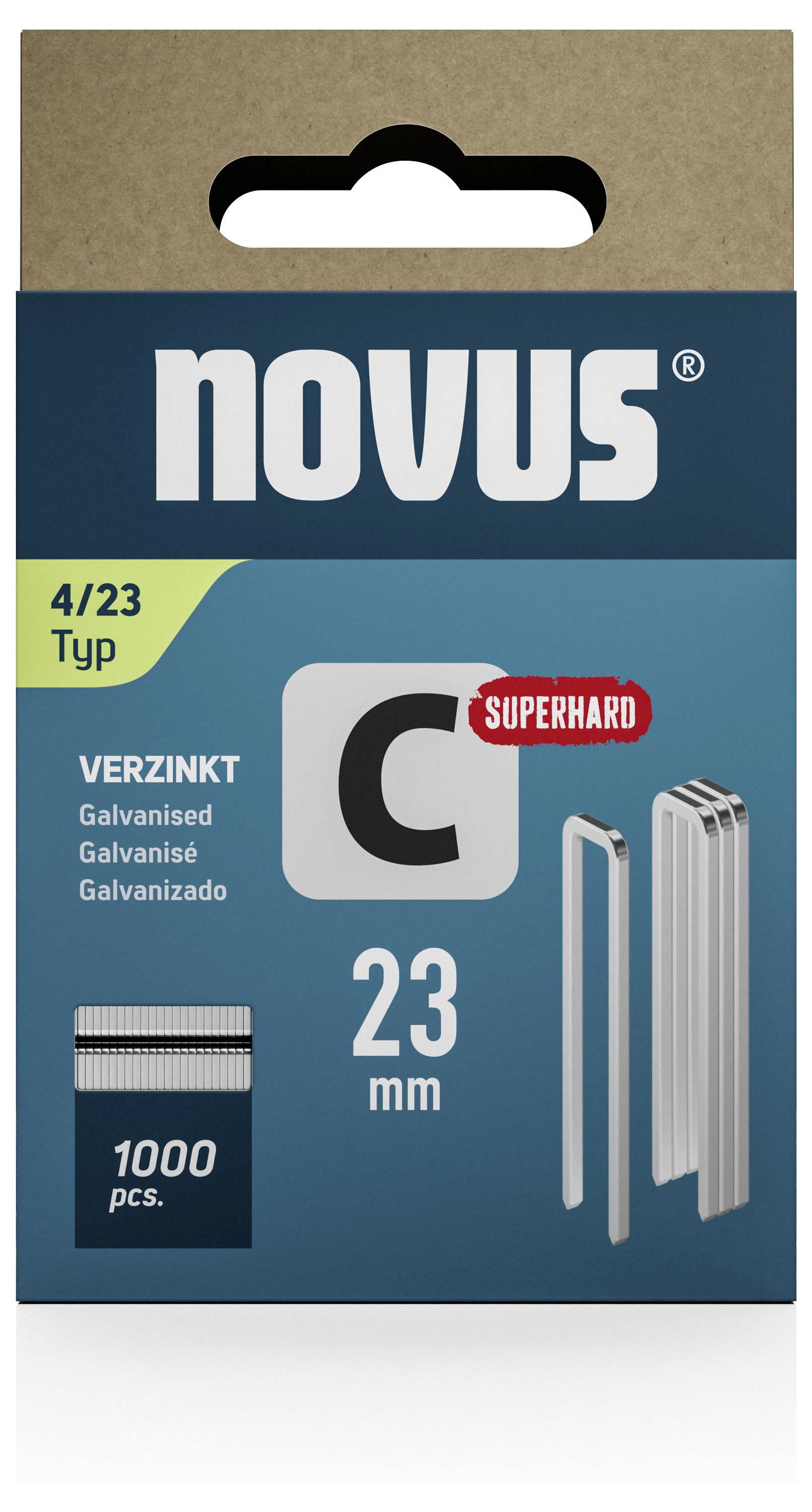 Novus Tools 042-0803 Schmalrückenklammern Typ 4 1000 St. Abmessungen (L x B) 23 mm x 6.1 mm