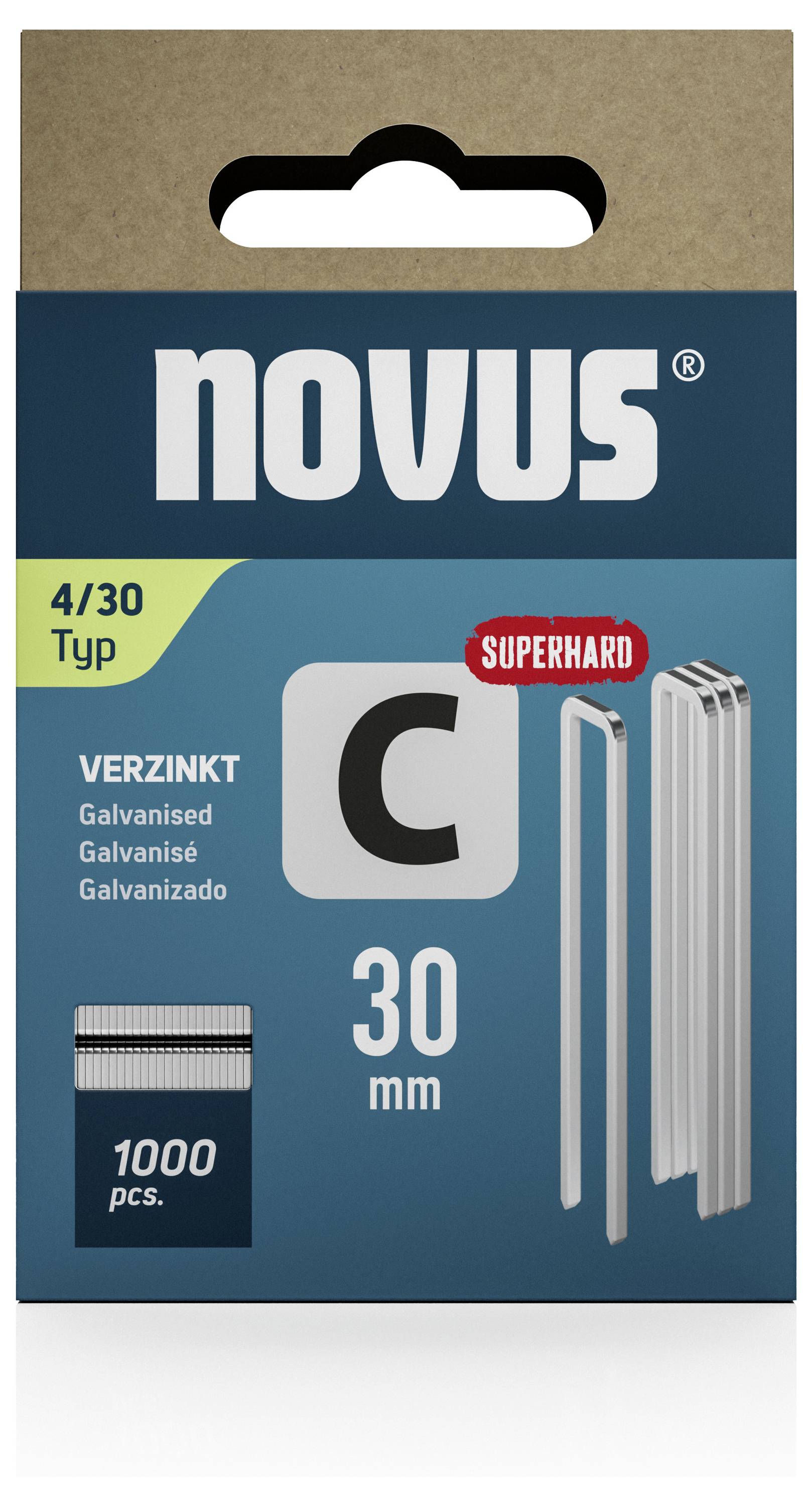 Novus Tools 042-0806 Schmalrückenklammern Typ 4 1000 St. Abmessungen (L x B) 30 mm x 6.1 mm