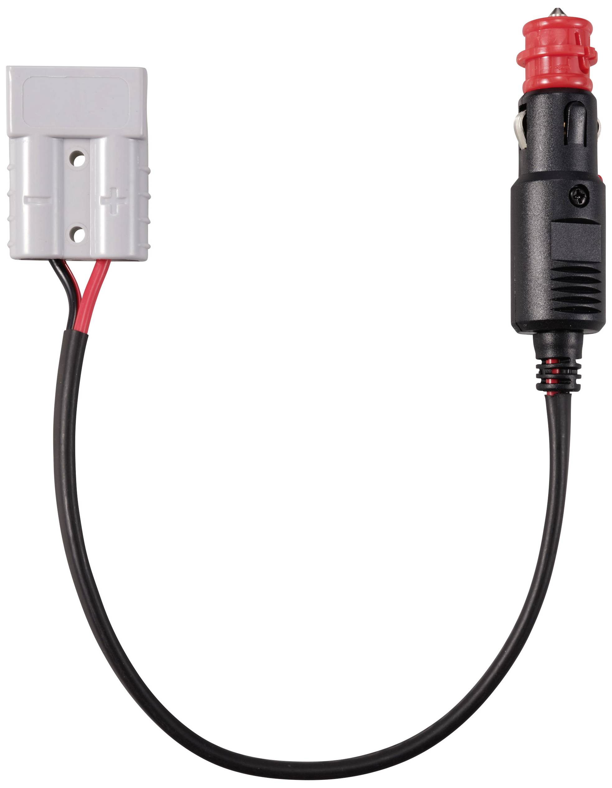 TRU COMPONENTS Hochstrom Batteriesteckverbinder auf KFZ Zigarettenanzünder-Stecker mit Sicherung TC-12195692 Schwarz, Rot Inhalt