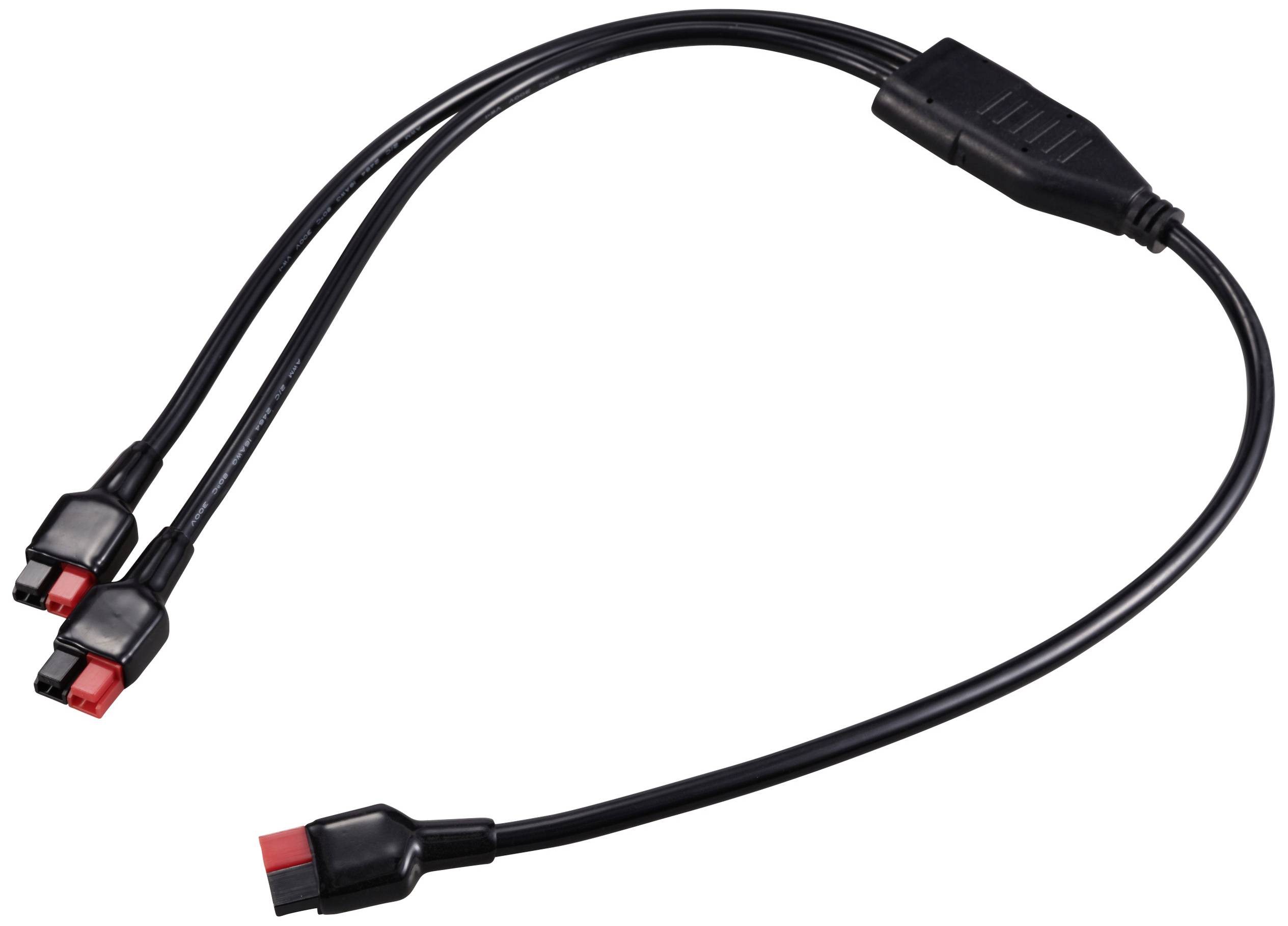 Y-Kabel mit zwei Abzweigungen und Steckern an den Enden zum Anschluss an elektronische Geräte.