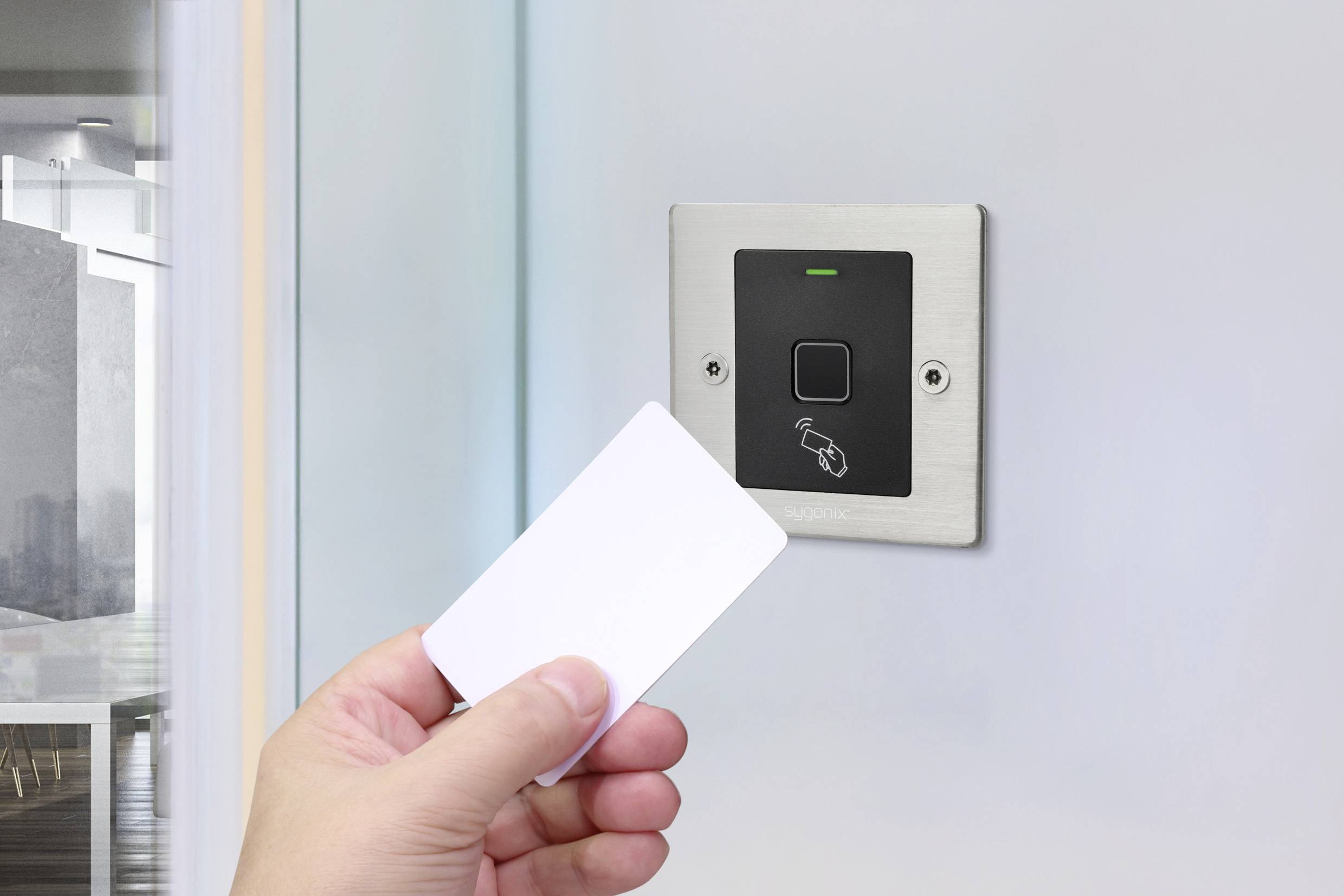 Sygonix SY-6097868 Fingerprint/RFID Zugangssystem Unterputz 12 V/DC, 18 V/DC IP66