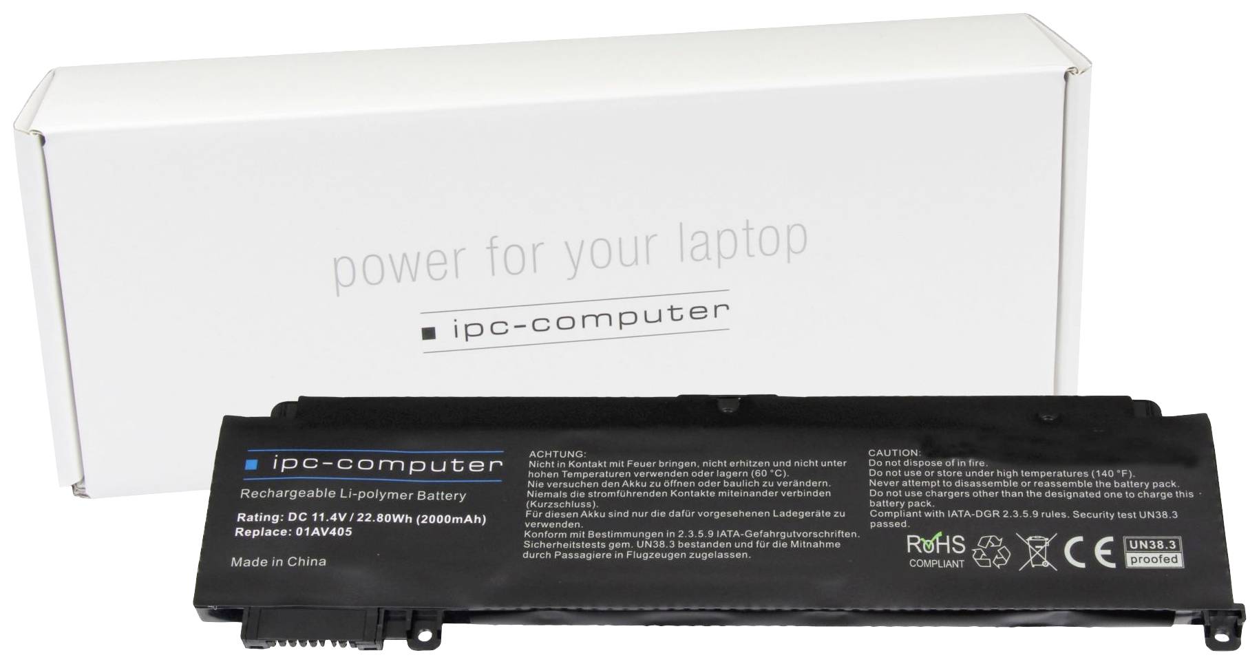 Ipc-computer Notebook-Akku 01AV405 REPLACE 11.4V 2000 mAh Lenovo
