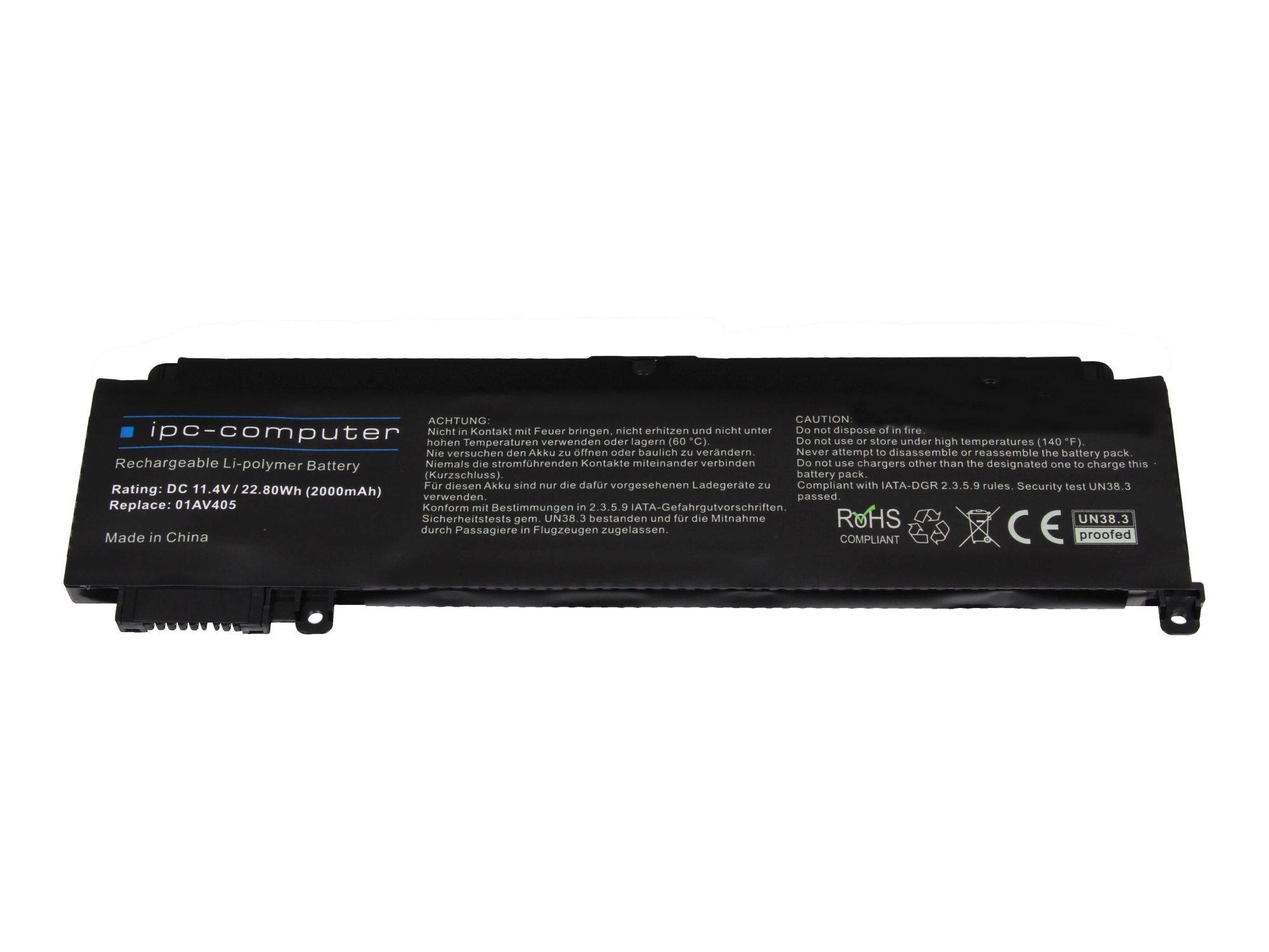 Ipc-computer Notebook-Akku 01AV405 REPLACE 11.4V 2000 mAh Lenovo