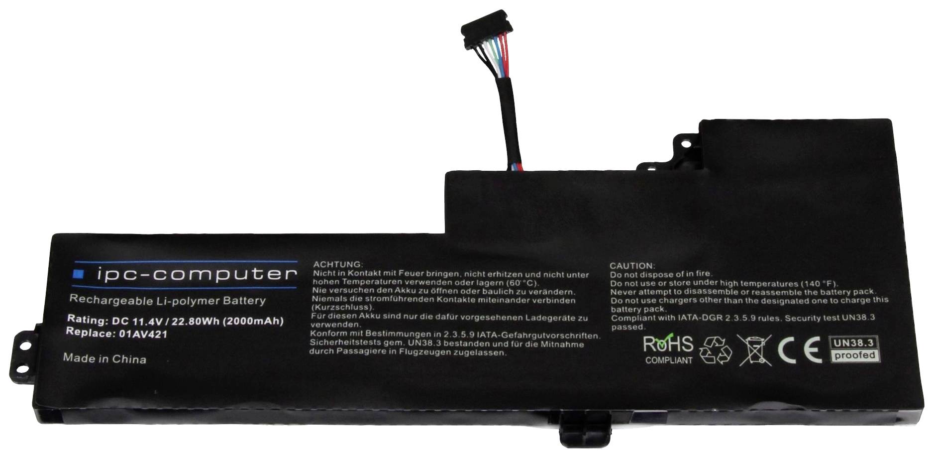 Ipc-computer Notebook-Akku 01AV421 REPLACE 11.4V 2000 mAh Lenovo