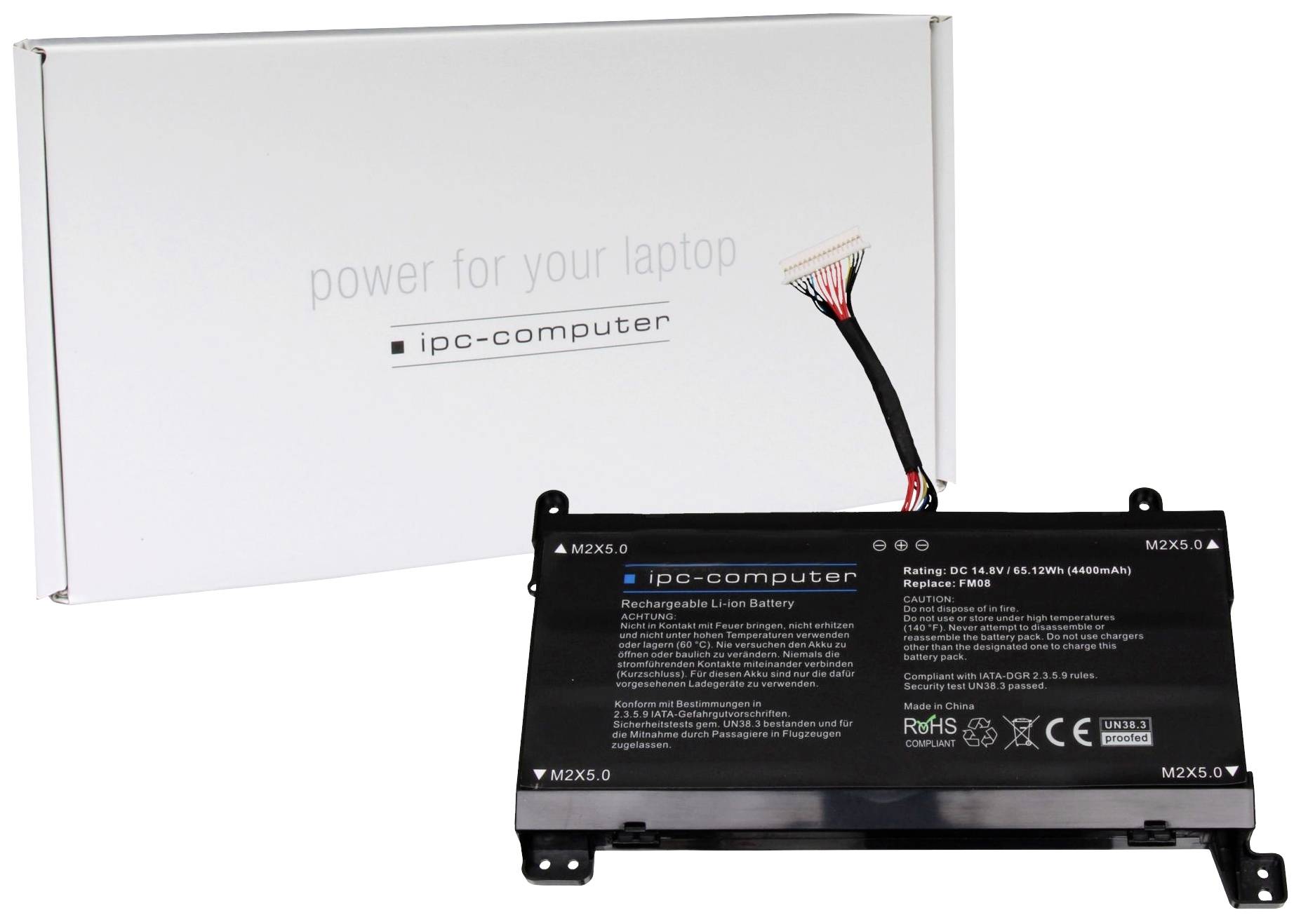 Ipc-computer Notebook-Akku FM08(16P) REPLACE 14.8V 4400 mAh HP