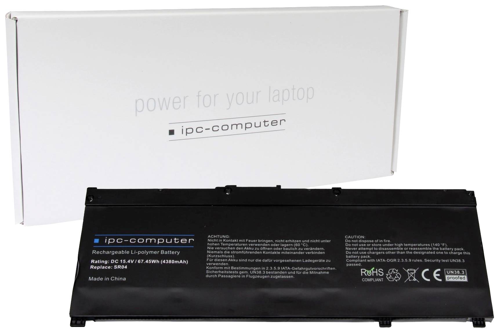 Ipc-computer Notebook-Akku SR04-H REPLACE 15.4V 4380 mAh HP