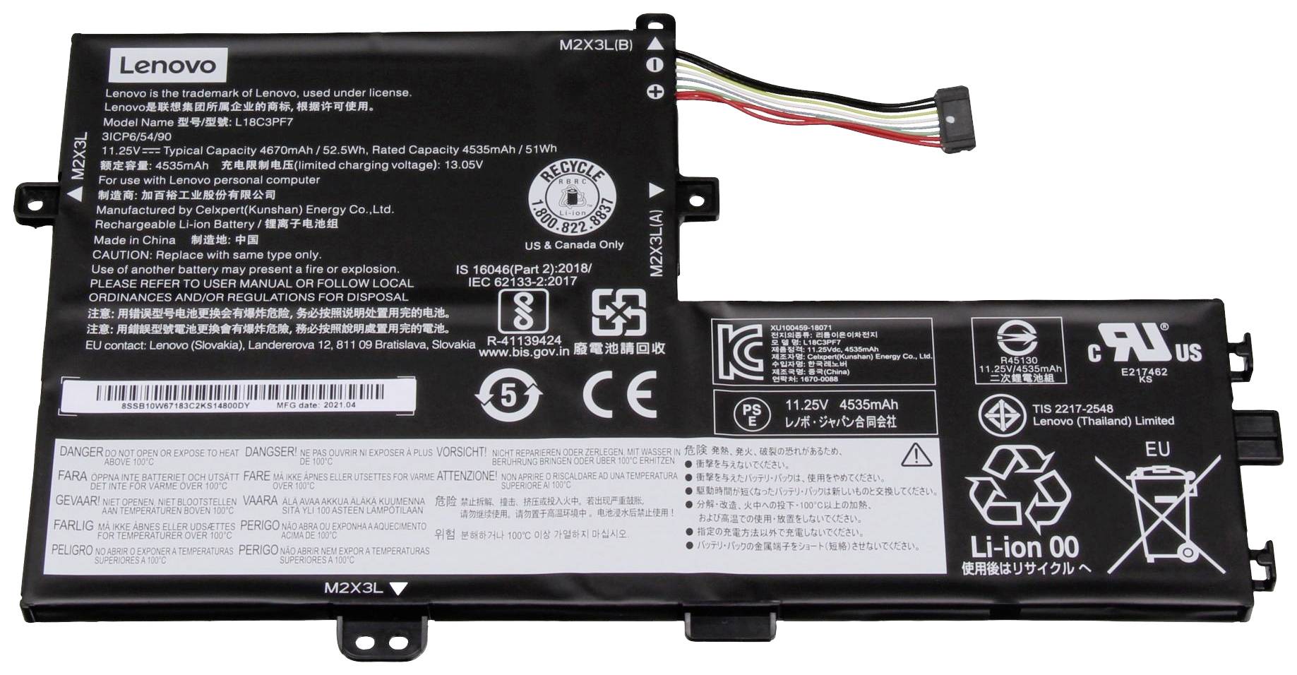 Lenovo Notebook-Akku 5B10T09097 11.25V 4670 mAh