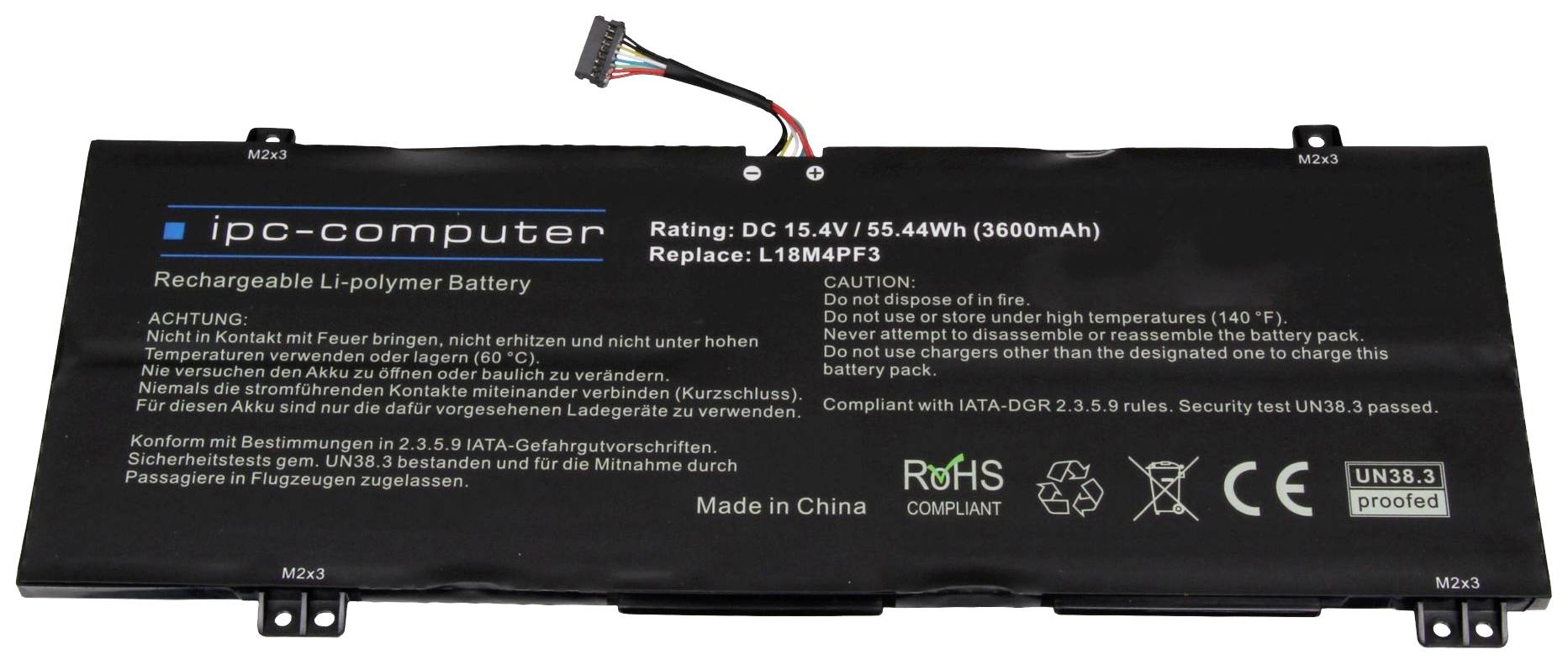 Ipc-computer Notebook-Akku L18M4PF3 REPLACE 15.4V 3600 mAh Lenovo