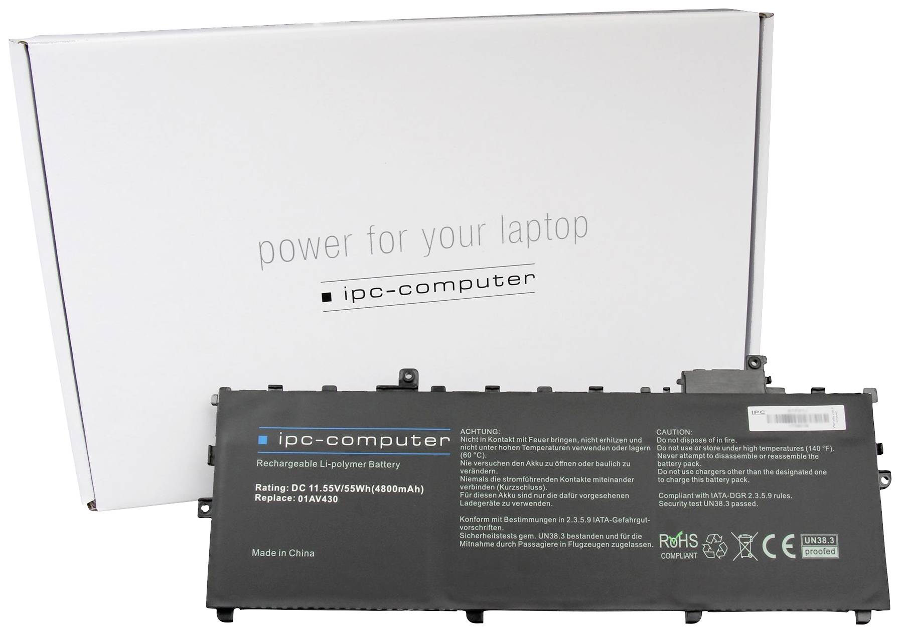 Ipc-computer Notebook-Akku 01AV430 REPLACE 11.55V 4800 mAh Lenovo