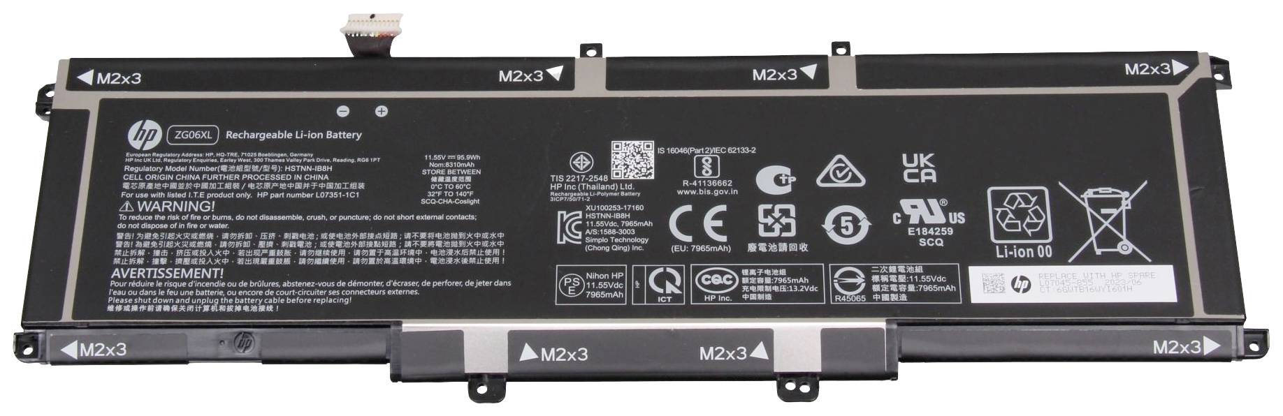 HP Notebook-Akku L07045-855 11.55V 8310 mAh