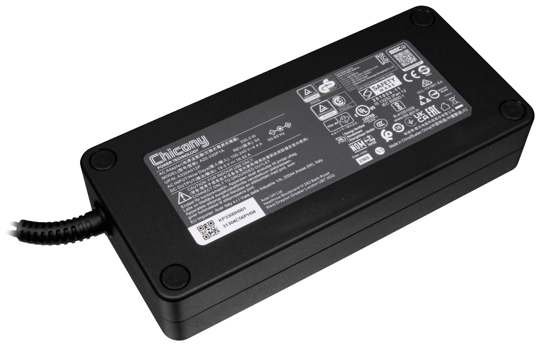 Acer KP.33001.003 Notebook-Netzteil 330W 19.5V 16.9A