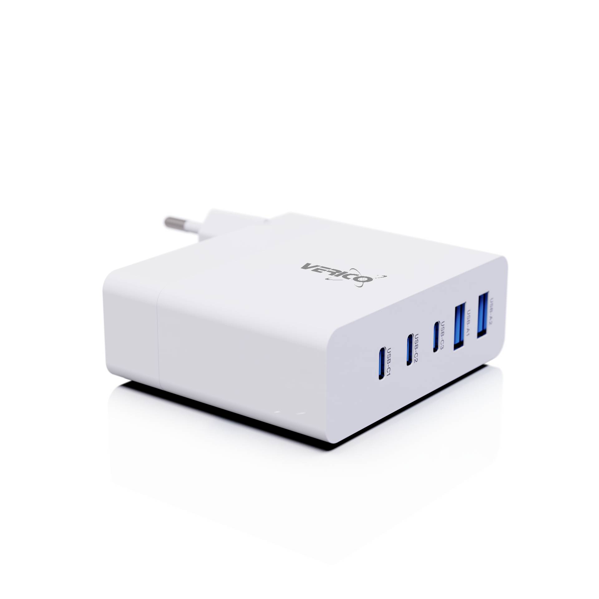 Verico Mojo 140W GaN 5 USB Ladegerät 140 W 2x USB-A, 3x USB-C® USB PD 3.0 Weiß Innenbereich