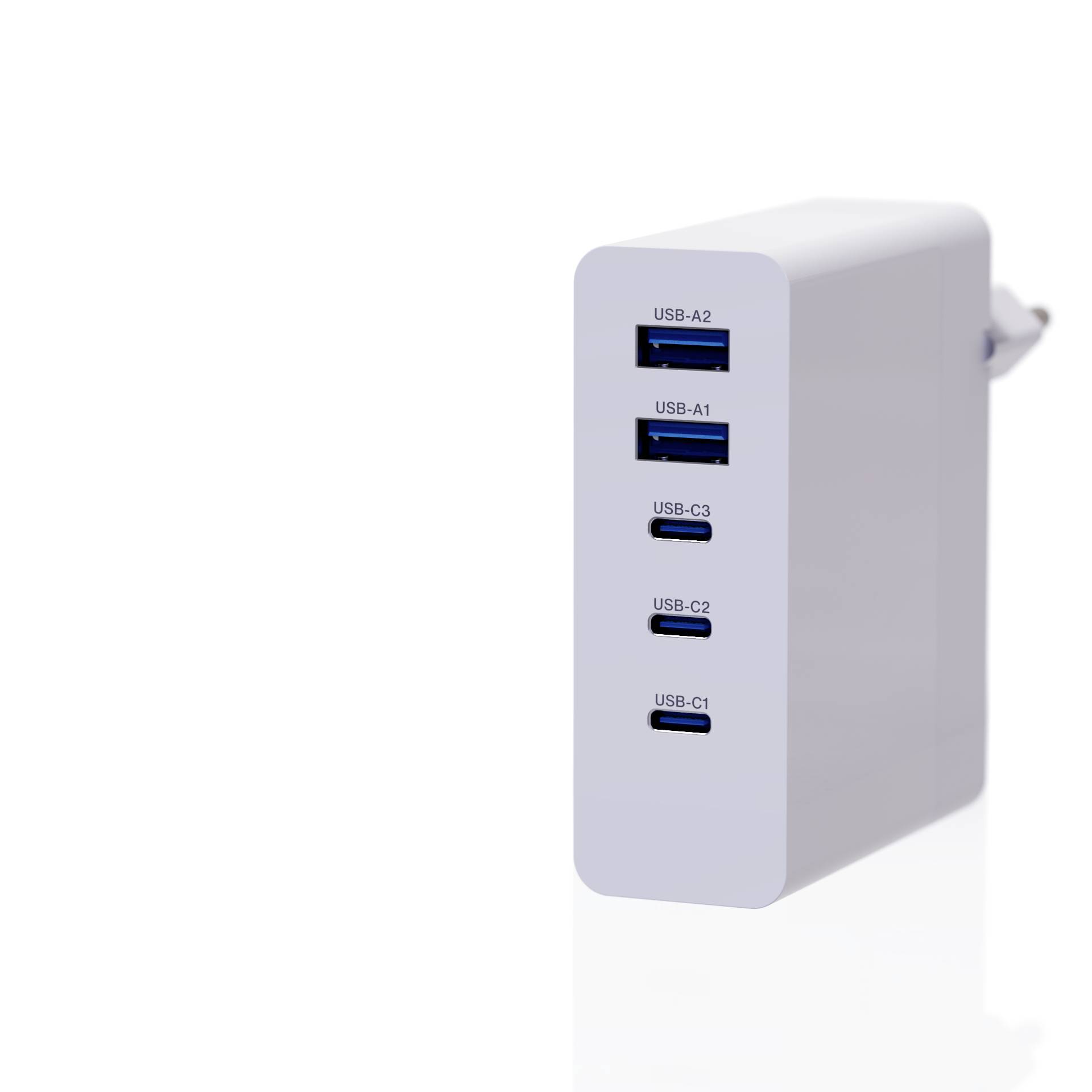 Verico Mojo 140W GaN 5 USB Ladegerät 140 W 2x USB-A, 3x USB-C® USB PD 3.0 Weiß Innenbereich