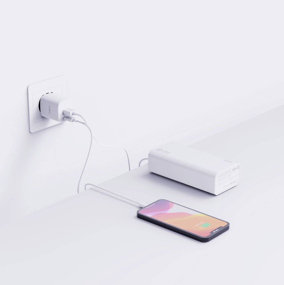 Verico Mojo 30W GaN 2 USB Ladegerät 30W 1x USB-A, 1x USB-C® Weiß Innenbereich
