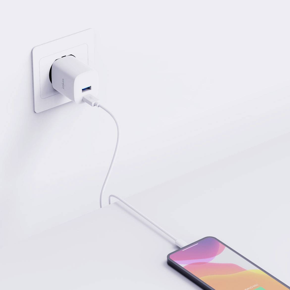 Verico Mojo 30W GaN 2 USB Ladegerät 30W 1x USB-A, 1x USB-C® Weiß Innenbereich