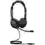 Jabra Evolve2 30 SE MS Stereo Computer On Ear Headset kabelgebunden Stereo Schwarz Mikrofon-Rauschunterdrückung, Noise Cancelling