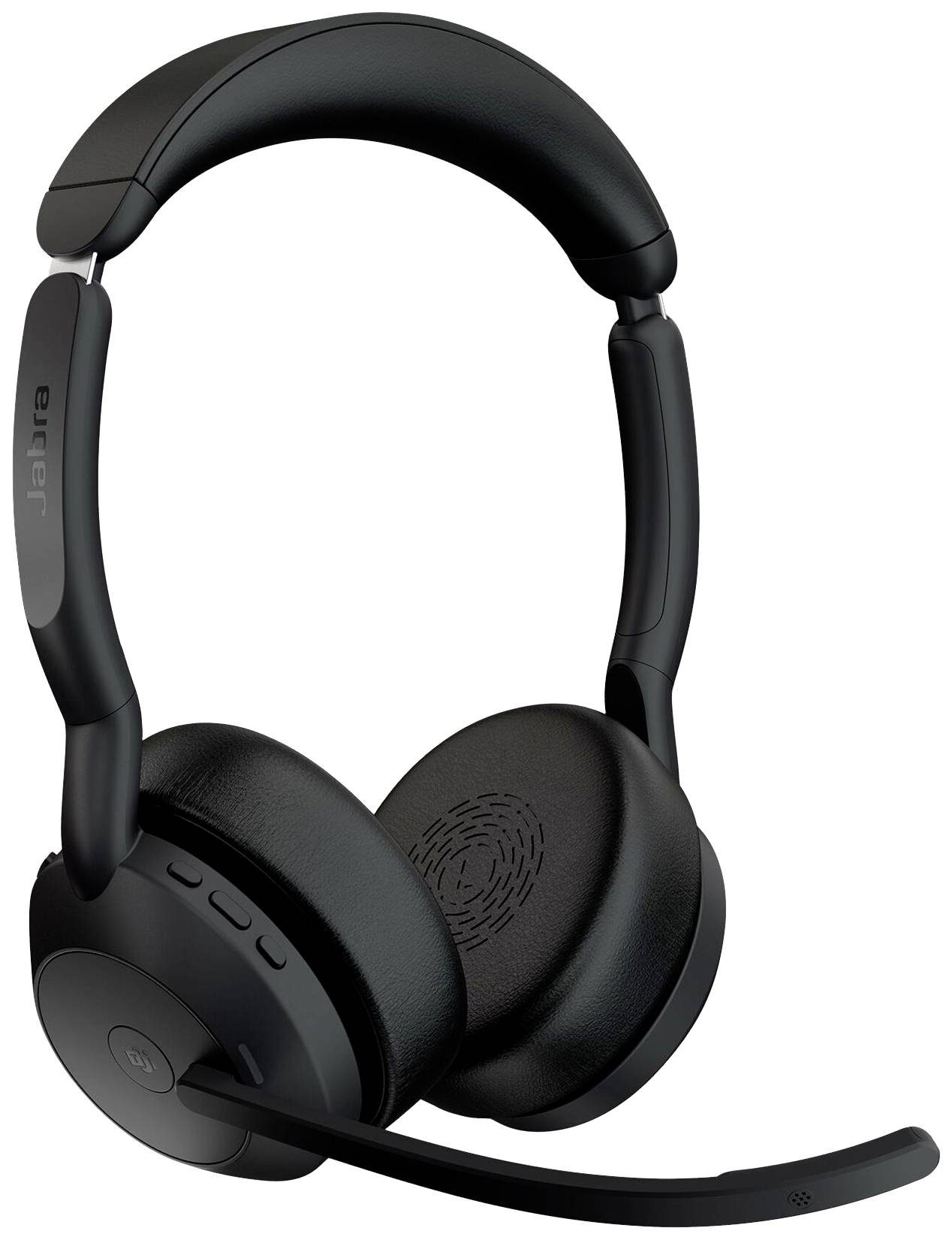 Jabra Evolve2 55 MS Stereo On Ear Kopfhörer Bluetooth® Stereo Schwarz Mikrofon-Rauschunterdrückung, Noise Cancelling Headset