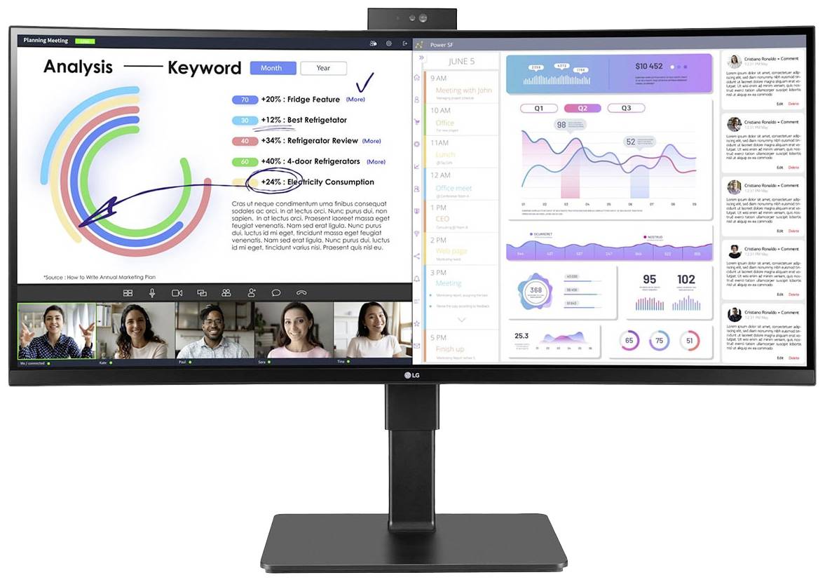 LG Electronics 34BQ77QC-B UltraWide™ LED-Monitor EEK G (A - G) 86.4cm (34 Zoll) 3440 x 1440 Pixel 21:9 5 ms HDMI®, DisplayPort