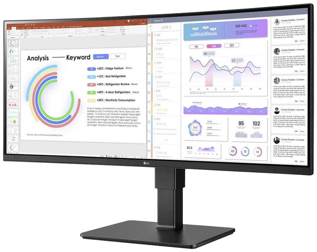 LG Electronics 34BQ77QC-B UltraWide™ LED-Monitor EEK G (A - G) 86.4cm (34 Zoll) 3440 x 1440 Pixel 21:9 5 ms HDMI®, DisplayPort