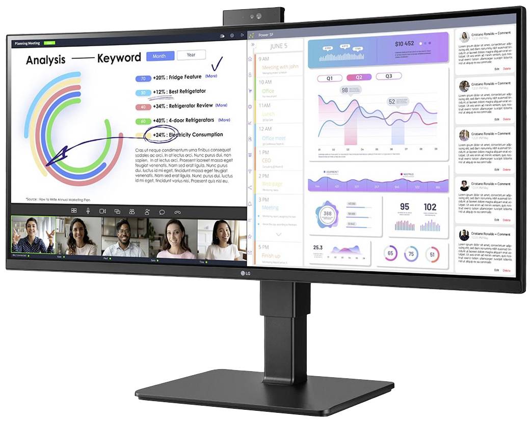 LG Electronics 34BQ77QC-B UltraWide™ LED-Monitor EEK G (A - G) 86.4cm (34 Zoll) 3440 x 1440 Pixel 21:9 5 ms HDMI®, DisplayPort