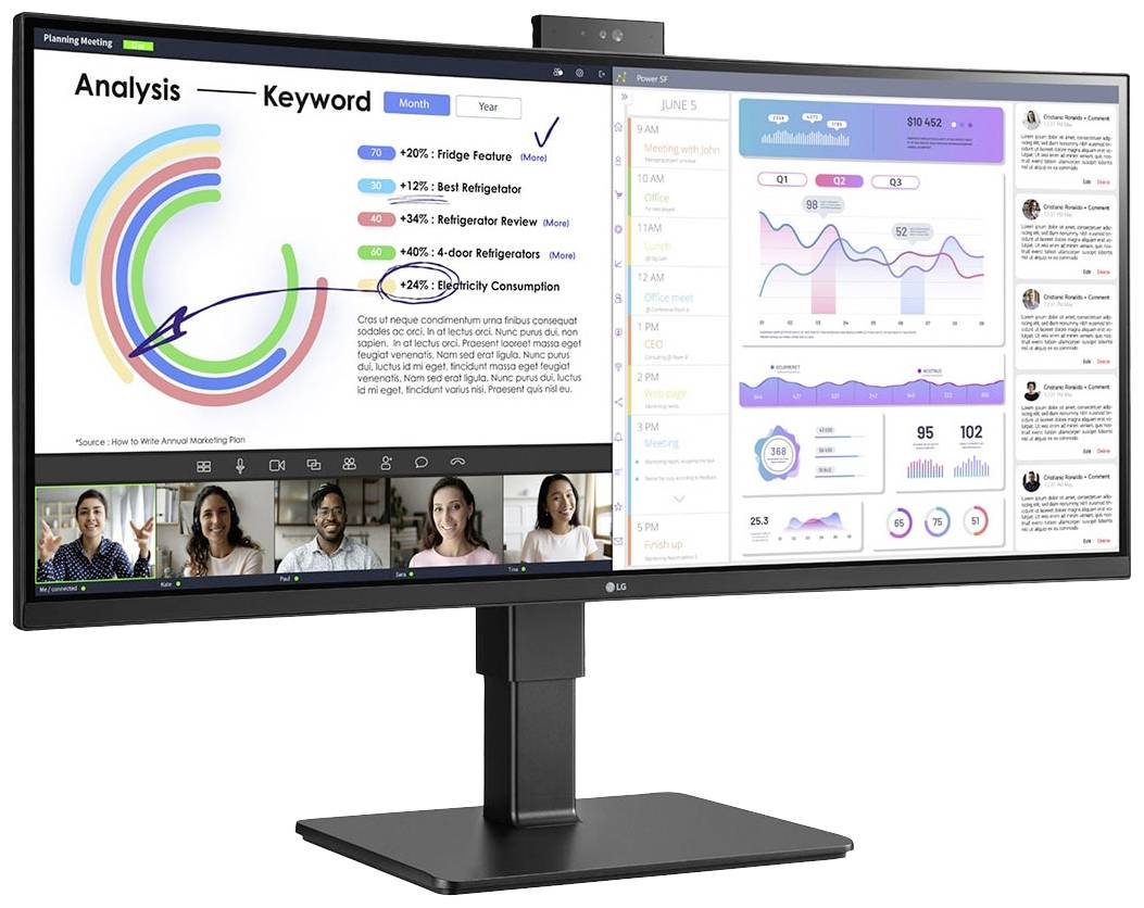LG Electronics 34BQ77QC-B UltraWide™ LED-Monitor EEK G (A - G) 86.4cm (34 Zoll) 3440 x 1440 Pixel 21:9 5 ms HDMI®, DisplayPort