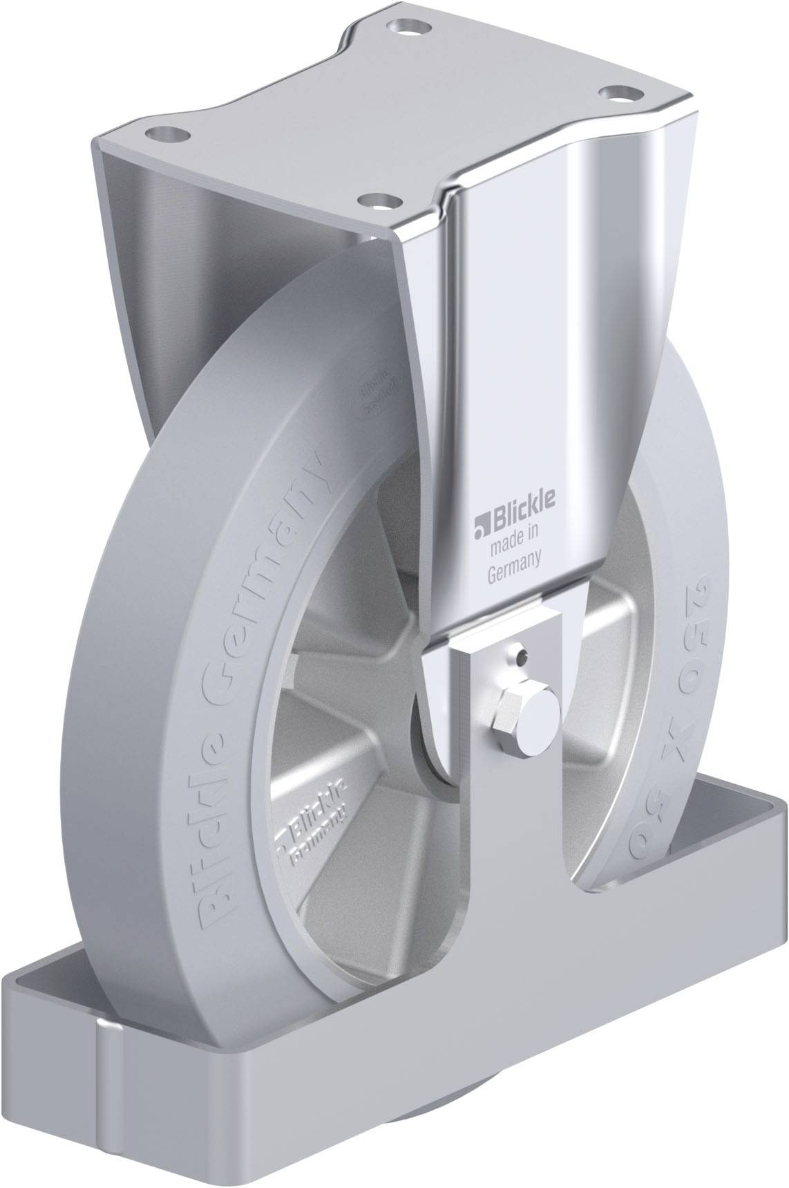 'Industrie-Rad mit Halterung aus Metall, Aufschrift 